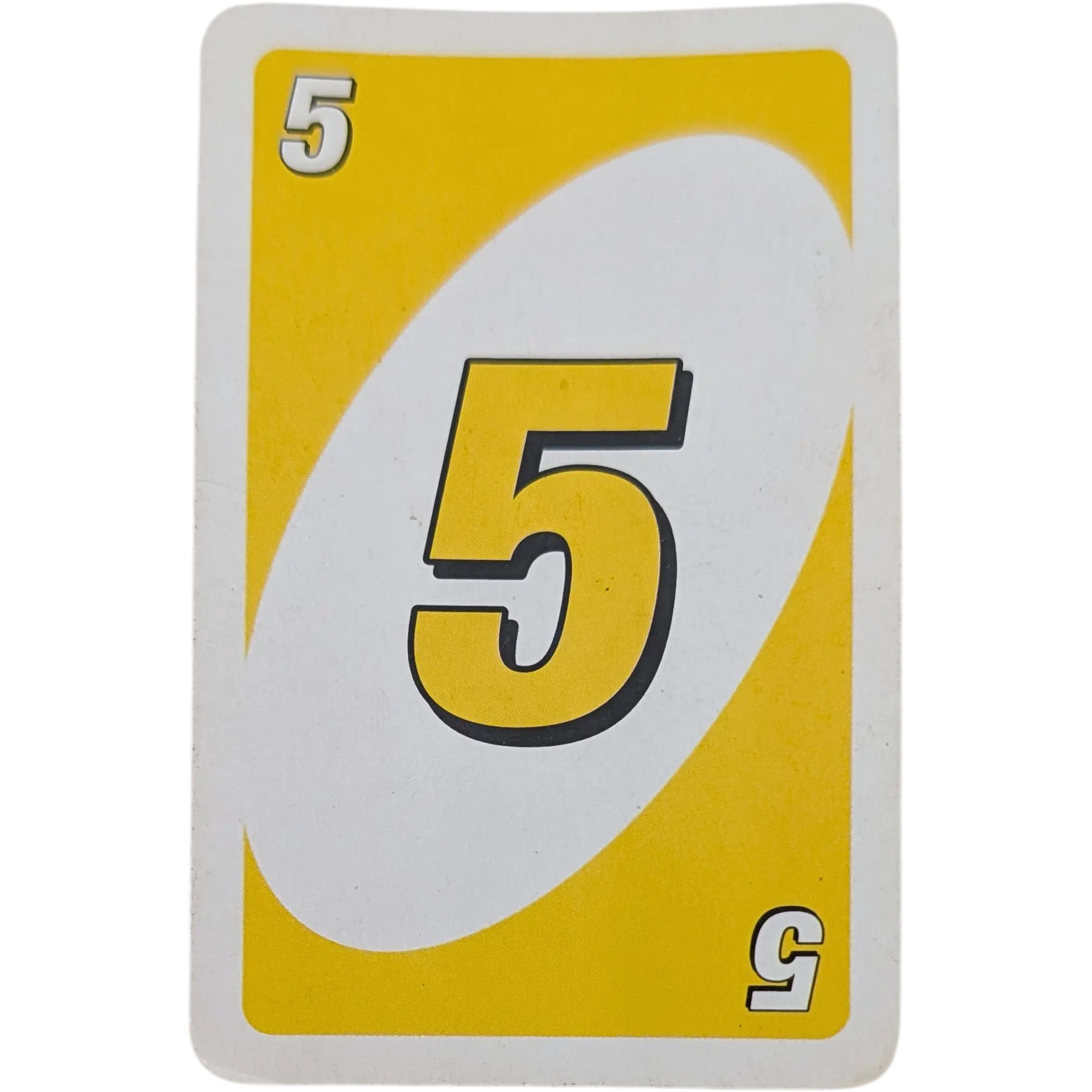 Mattel Uno Ersatzkarte Zahl Fünf Gelb 