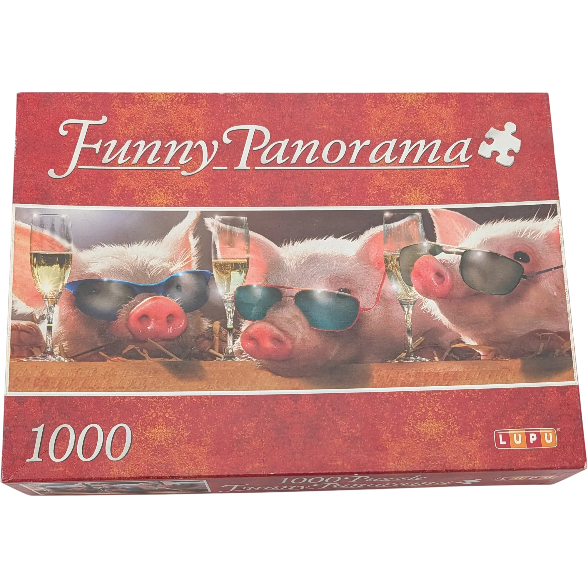 Lupu Funny Panorama Puzzle 1000 Teile 2010 Schweine mit Sonnenbrille