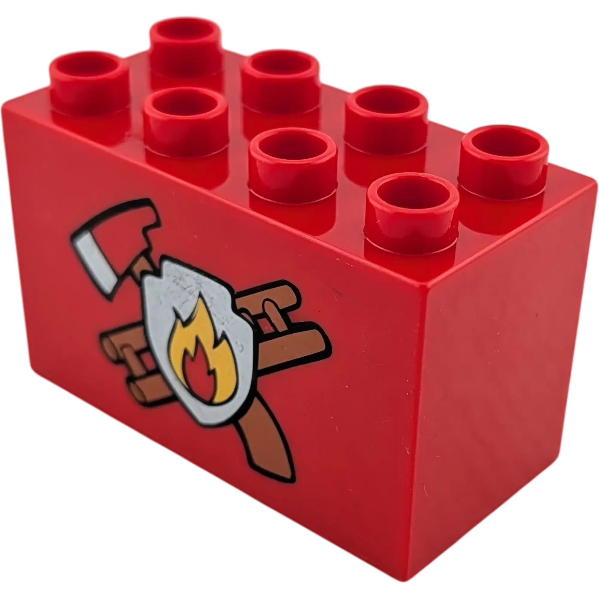 Lego Duplo 31111 Stein Rot Feuerwehrsymbol Leiter und Axt 2x4x2