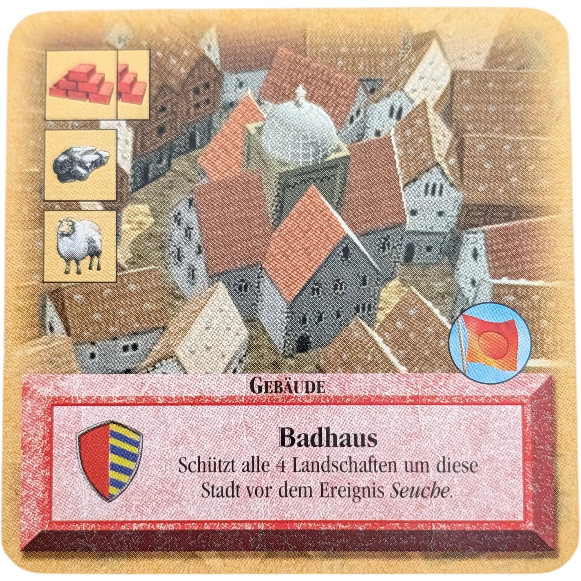 Kosmos Die Siedler von Catan das Kartenspiel Ersatzteil Karte Rot Badhaus