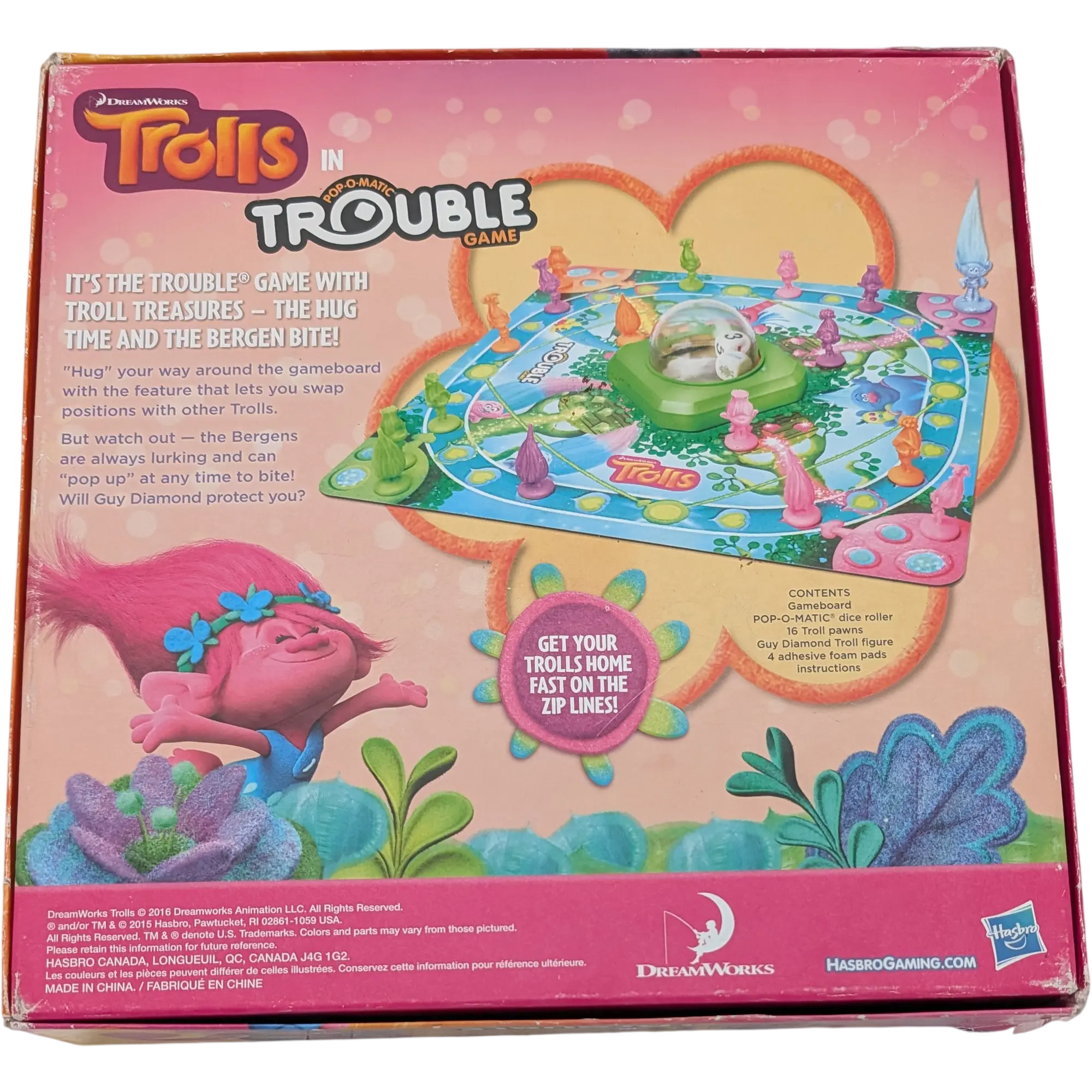 Hasbro Trolls in Pop-O-Matic Trouble Game B8441 englische Ausgabe, Ansicht 2