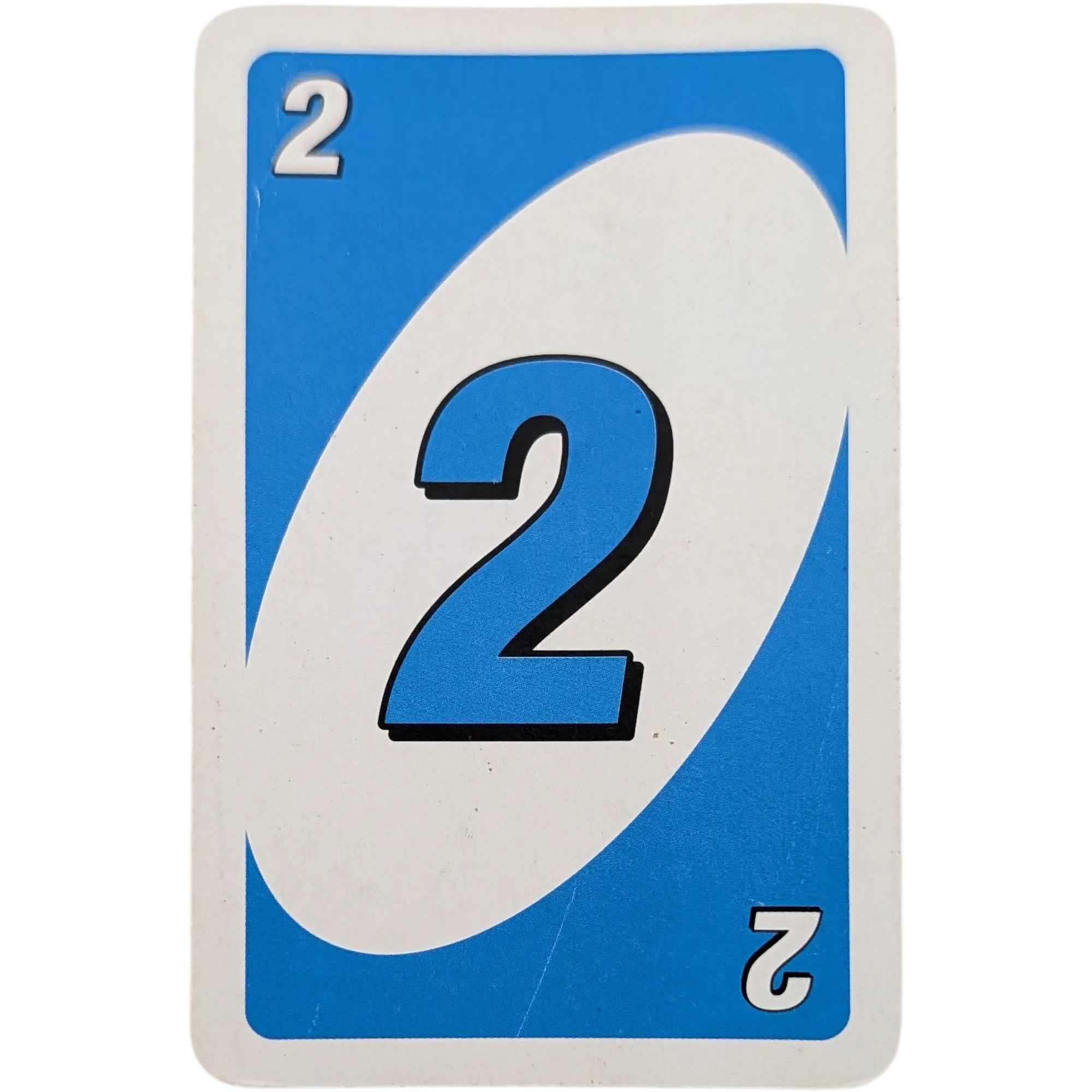 Mattel Uno Ersatzkarte Zahl Zwei Blau 