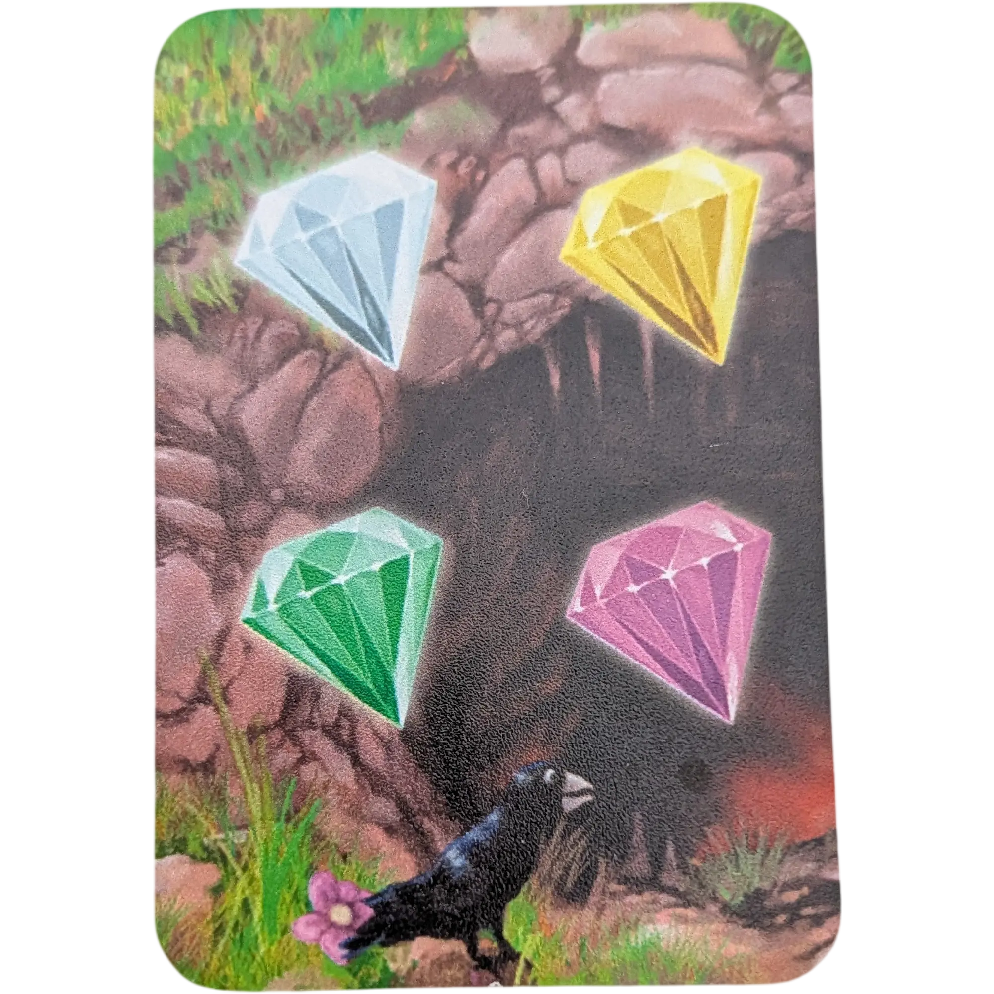 Kosmos Fluss der Drachen Ersatzteile Höhlenkarte 4 Edelsteine Weiß, Gelb, Grün, Pink