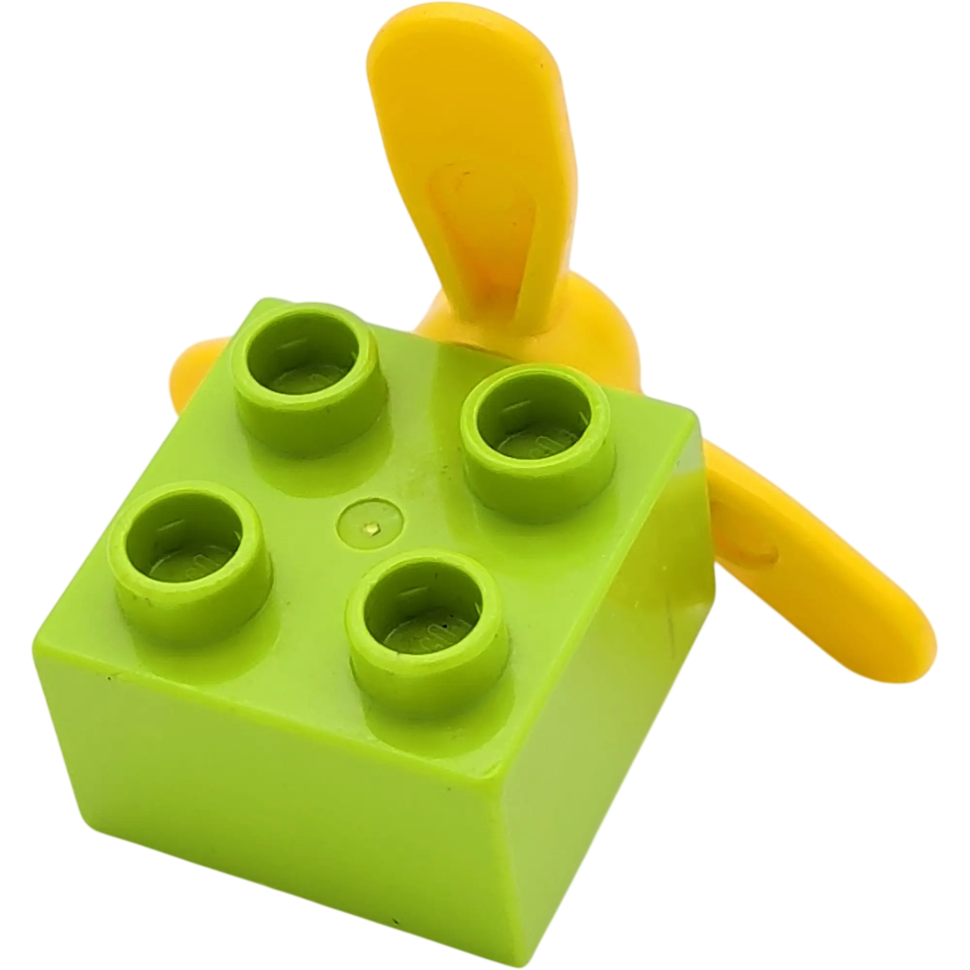 Lego Duplo 18822 Stein Lime Grün Pin Noppe mit Flügel Propeller Gelb