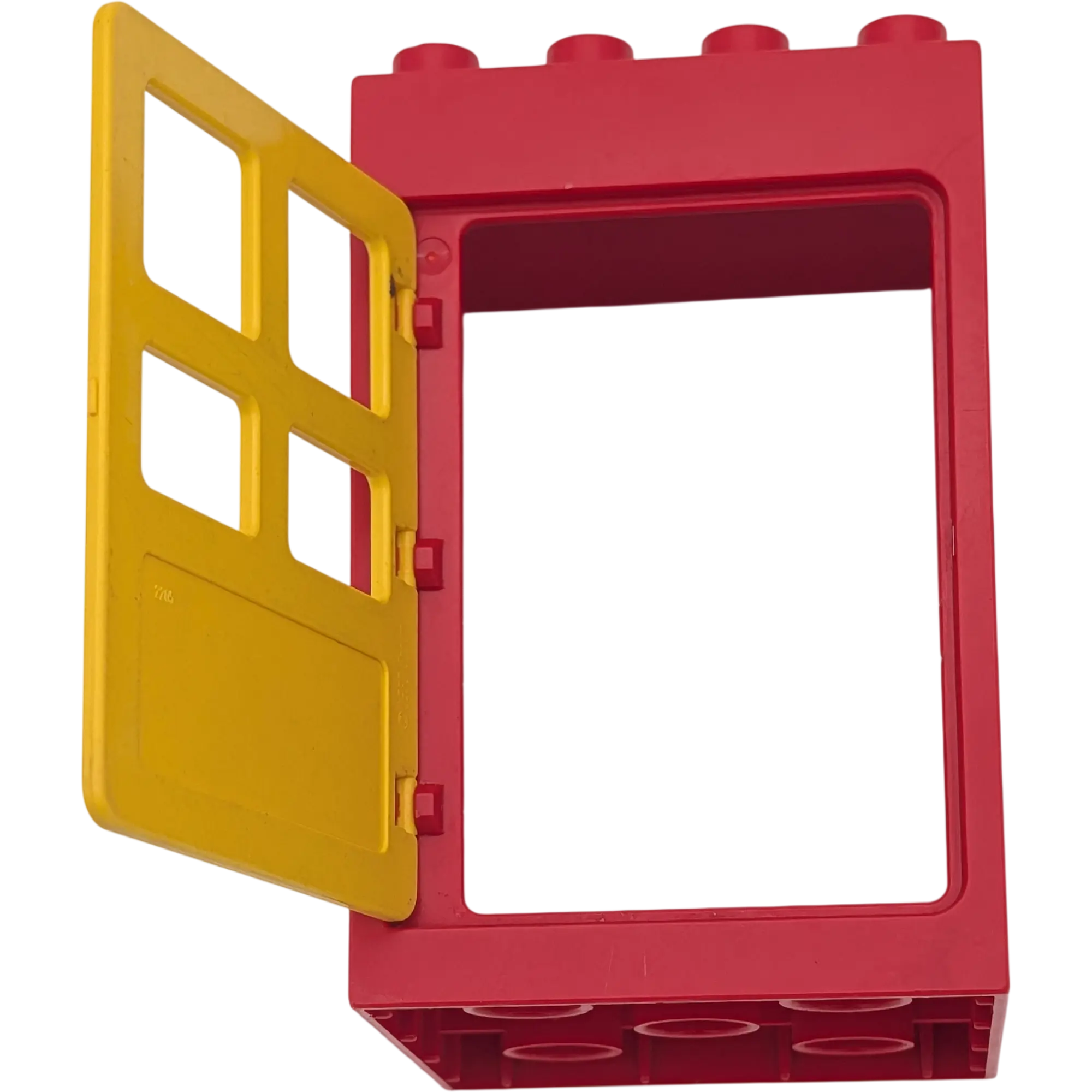 Lego Duplo 4x4 Hauswand Rot mit gelber Tür