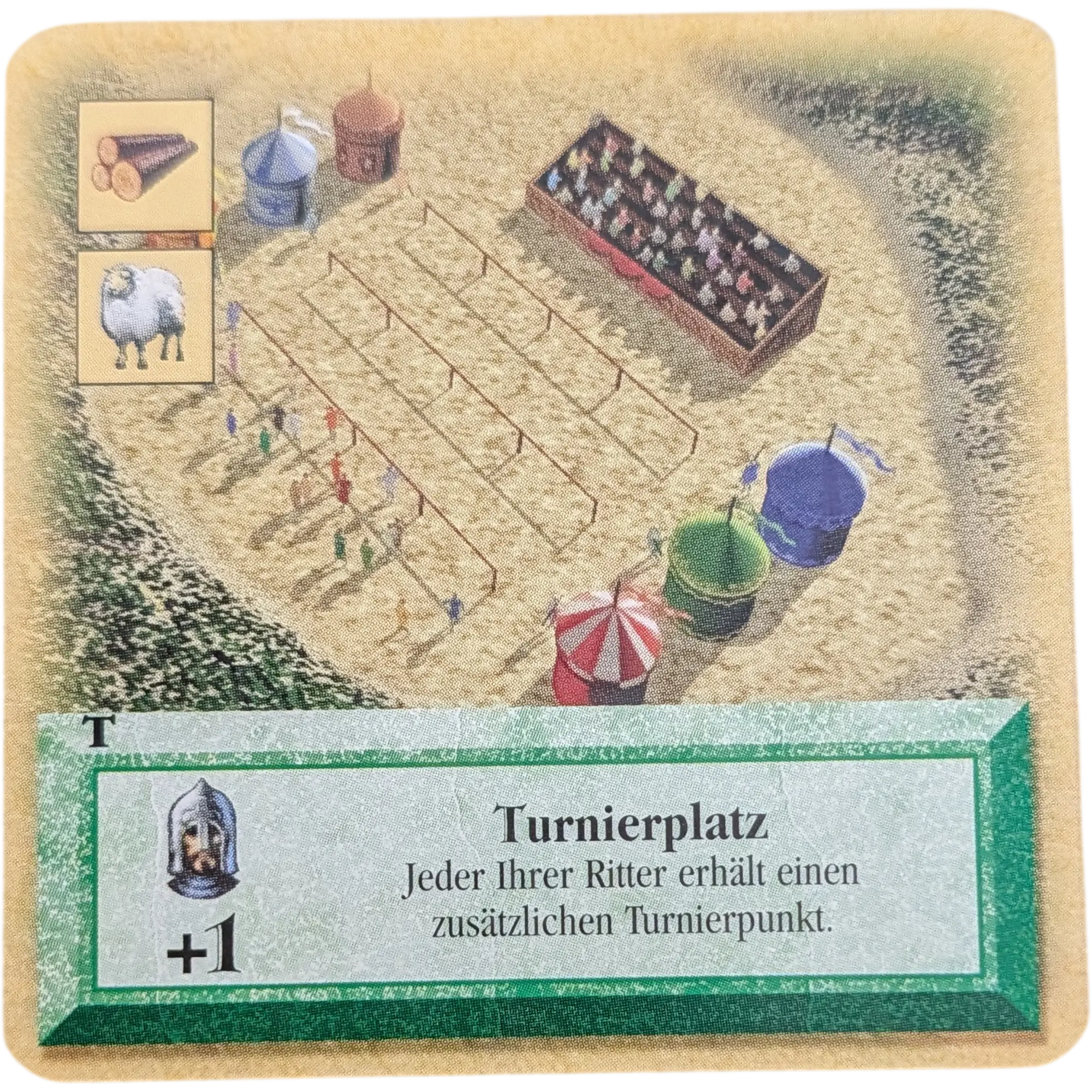 Kosmos Catan das Turnierset zum Kartenspiel Ersatzteile Karte Grün Turnplatz