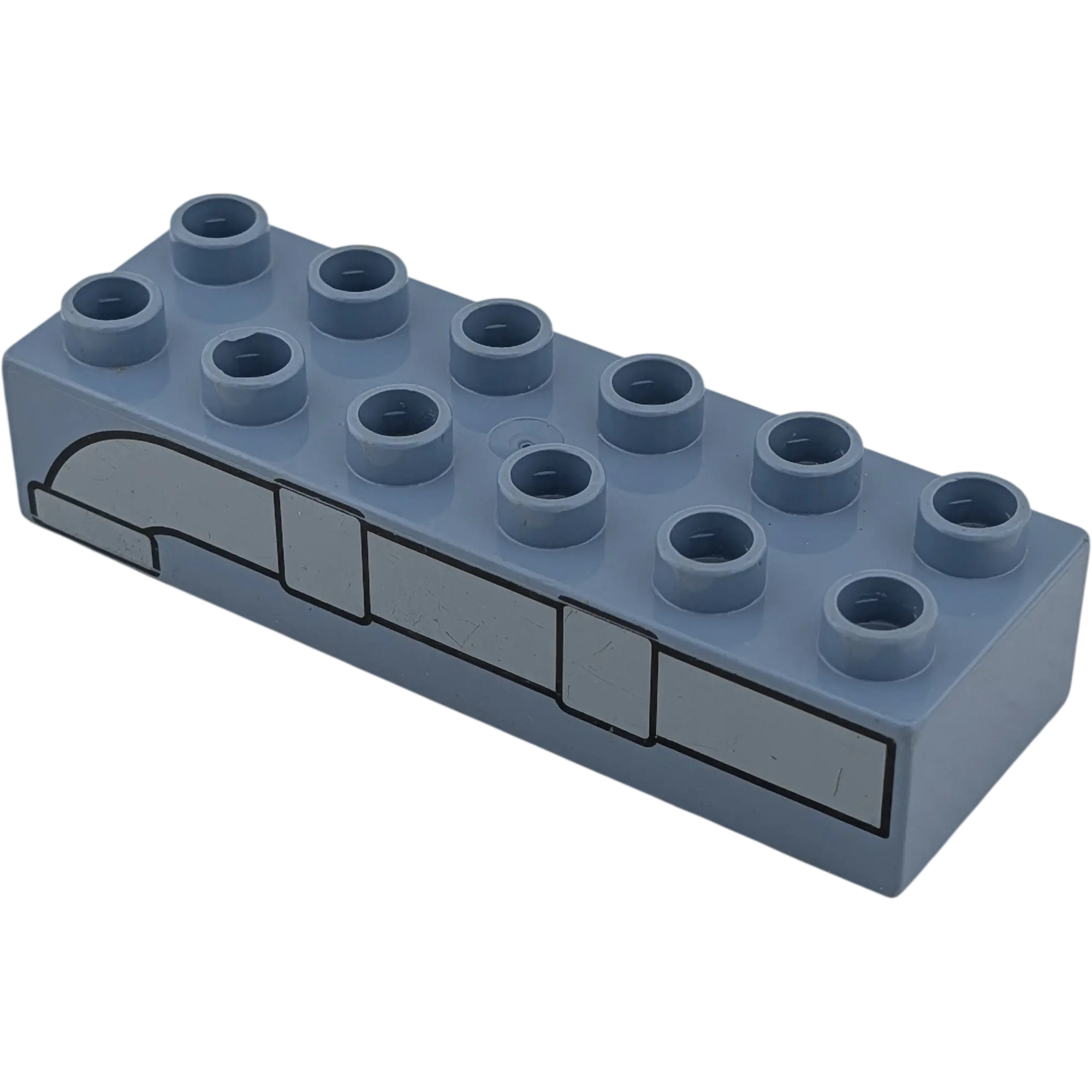 Lego Duplo 2300 Baustein 2x6 Grau mit Wasserrohr