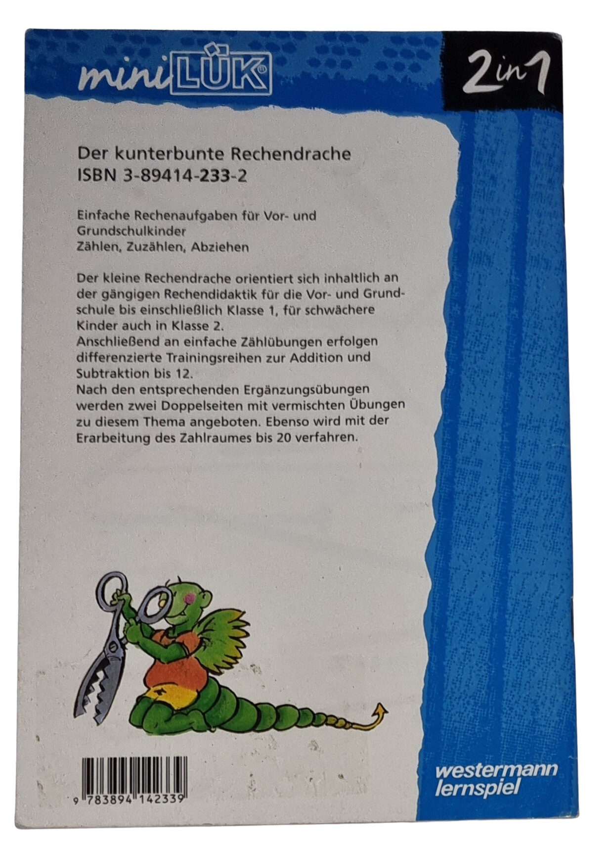 Mini Lük Der kunterbunte Rechendrache Für Vor- und Grundschulkinder 2in1