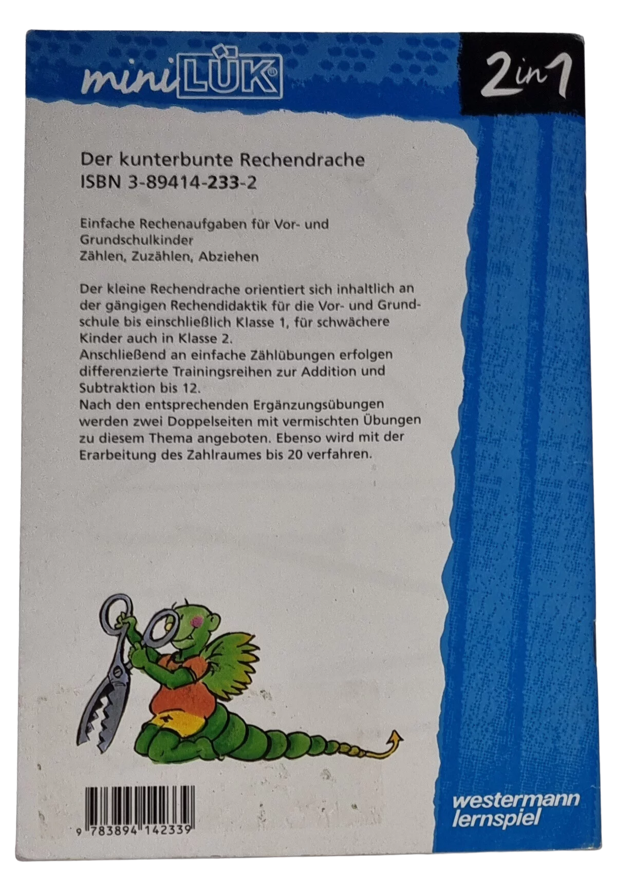 Mini Lük Der kunterbunte Rechendrache Für Vor- und Grundschulkinder 2in1