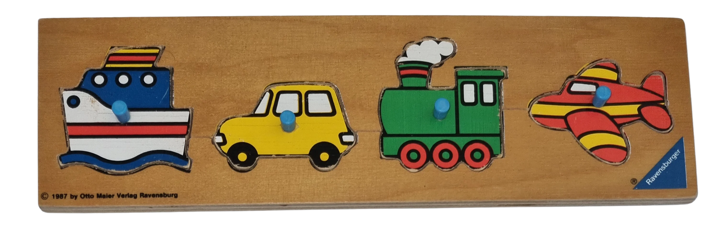 Ravensburger Holzpuzzle mit Griff Fahrzeuge von 1987