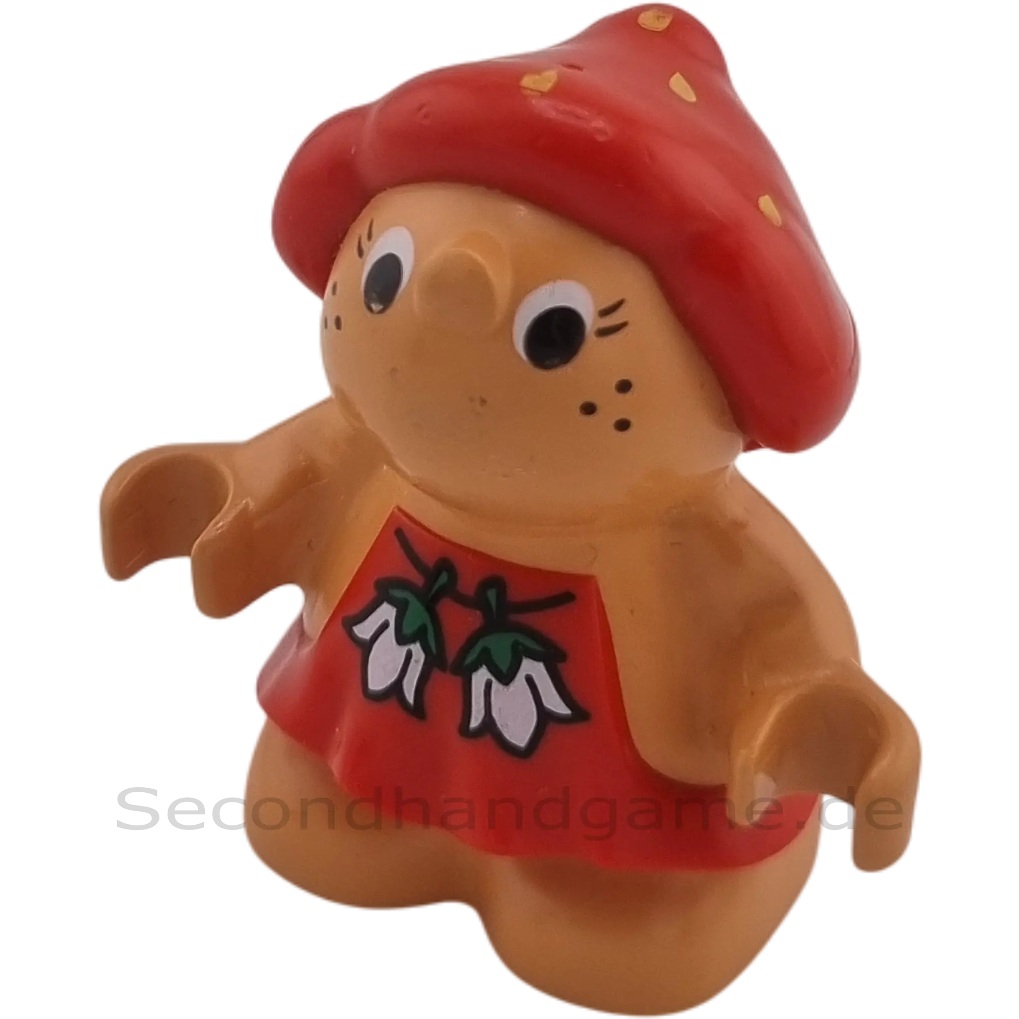 Lego Duplo Figur Mann Wichtel Rote Kleidung Blumenkette