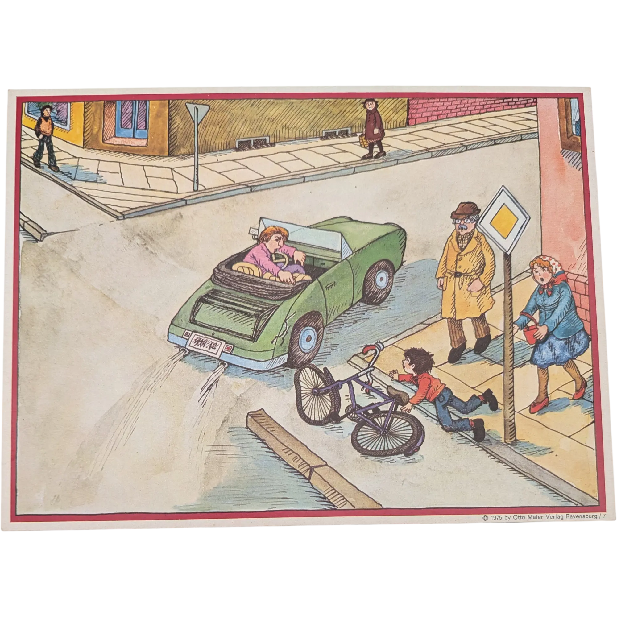 Ravensburger Vertragen und nicht schlagen Situationstafel Autounfall mit Fahrrrad