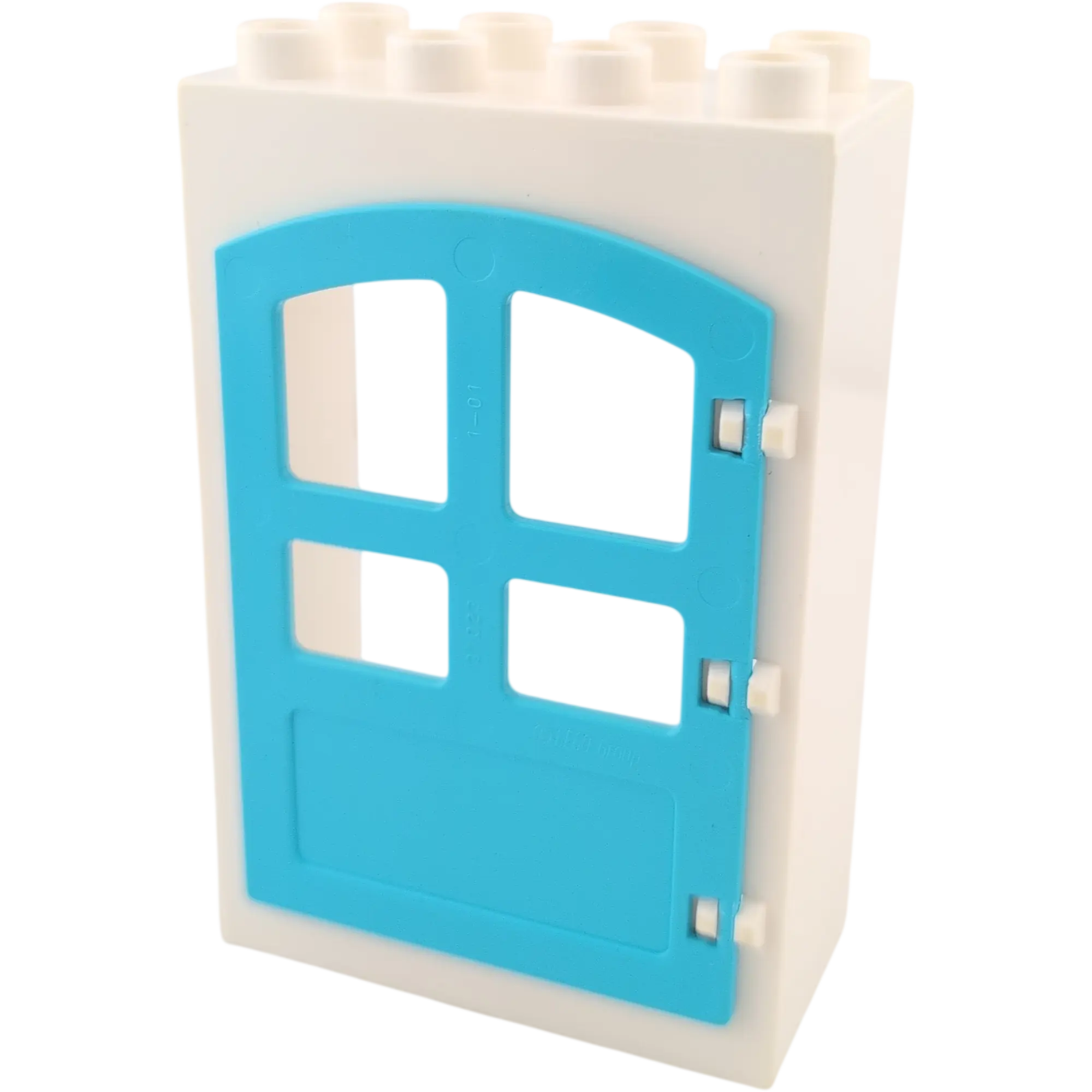 Lego Duplo 2x4 Türrahmen Weiß mit geschwungener Tür Azur