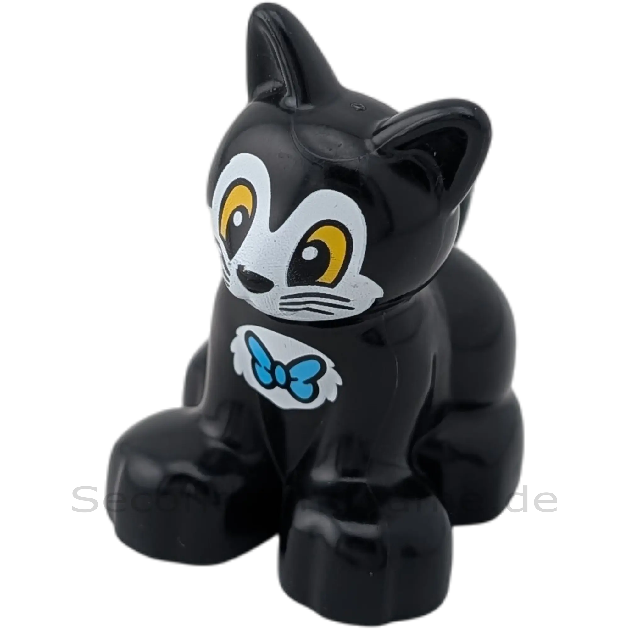 Lego Duplo Katze Schwarz mit blauer Schleife