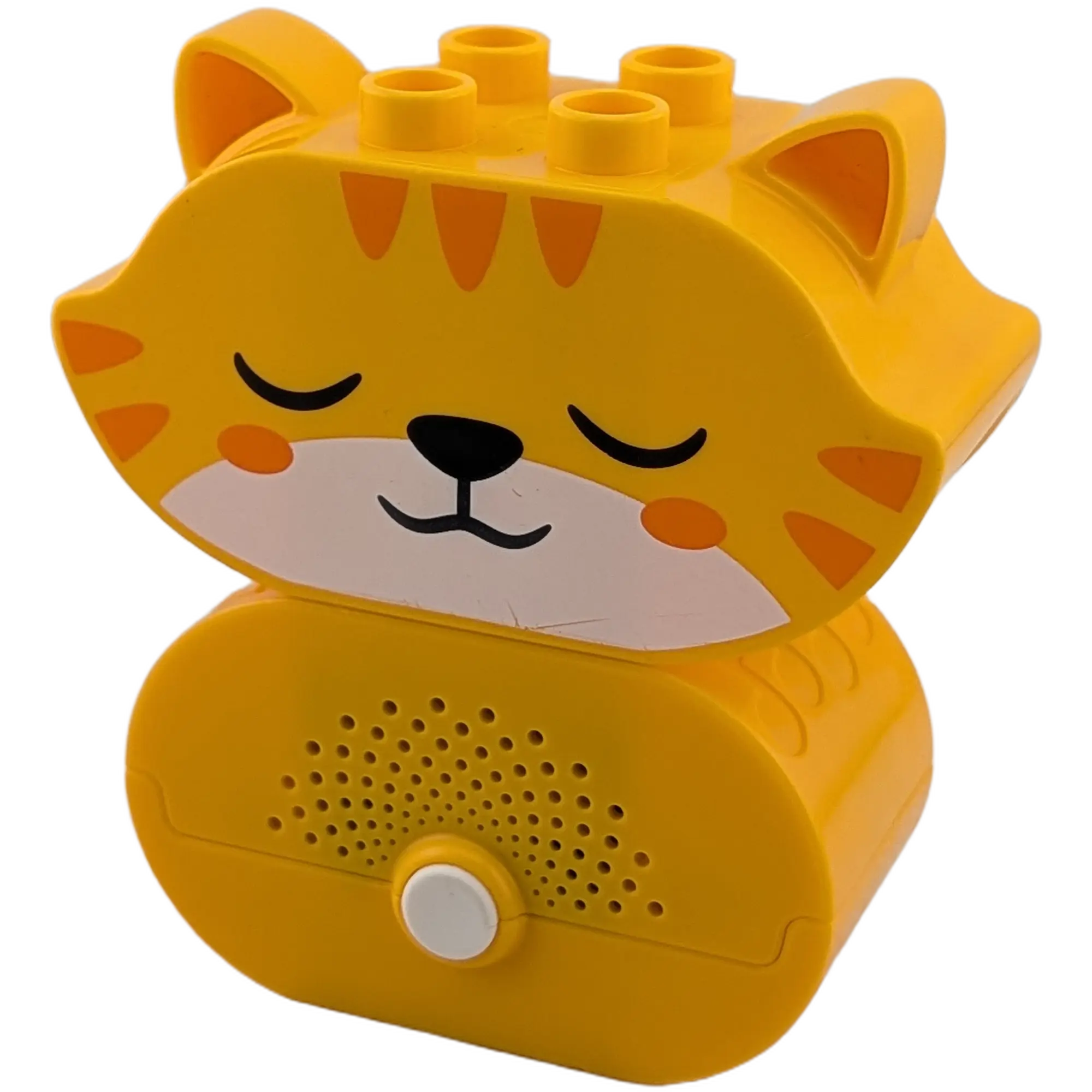 Lego Duplo Katze Gelborange 2teilig mit Wecker und Glöckchen macht Geräusche, Ansicht 2