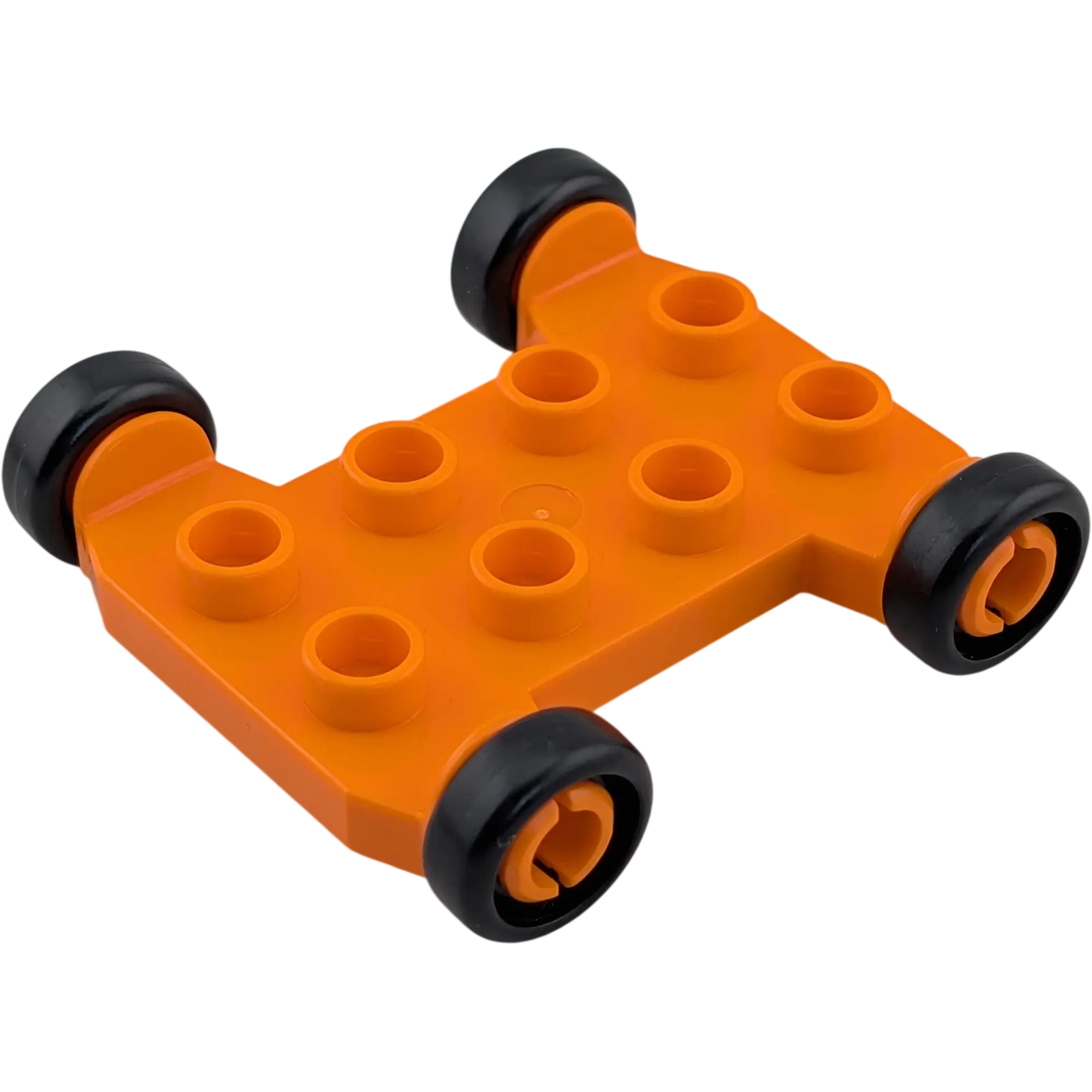 Lego Duplo 42092 Fahrzeug Unterteil Orange Unterbau mit schwarzen Rädern