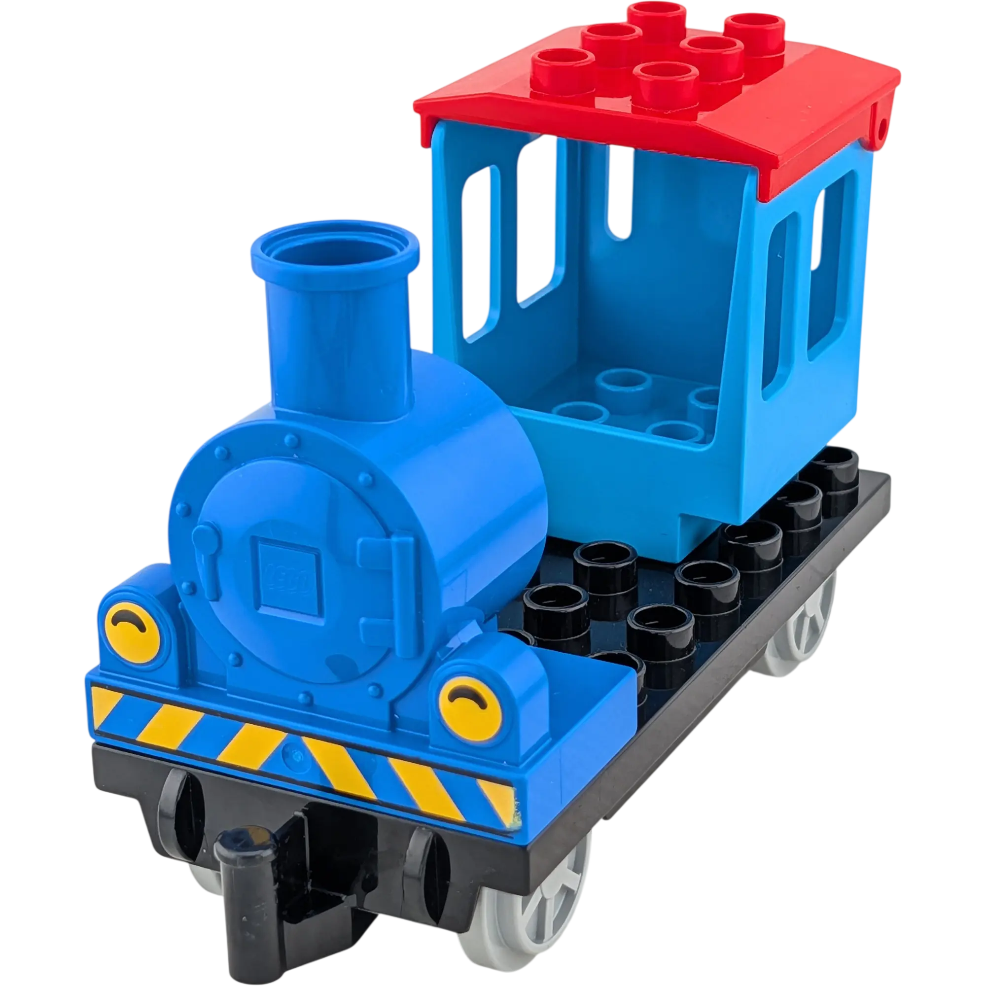 Lego Duplo Anhänger Schwarz Grau mit beweglichem Glied 4x8 mit Lokomotiven Ausatz