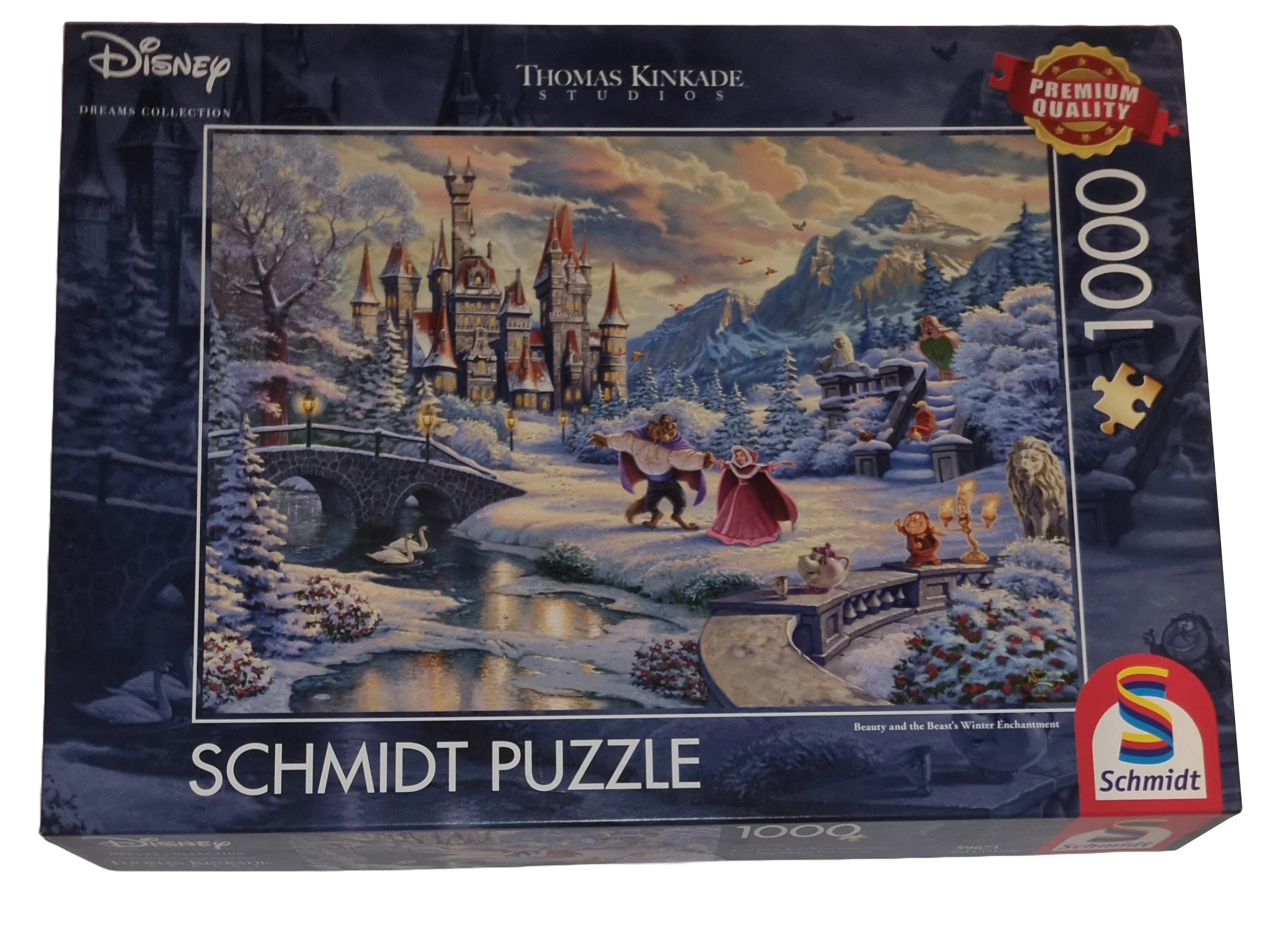 Schmidt Thomas Kinkade Puzzle 1000 Teile 59671 Beauty and the Beast's Winter Enchantment
