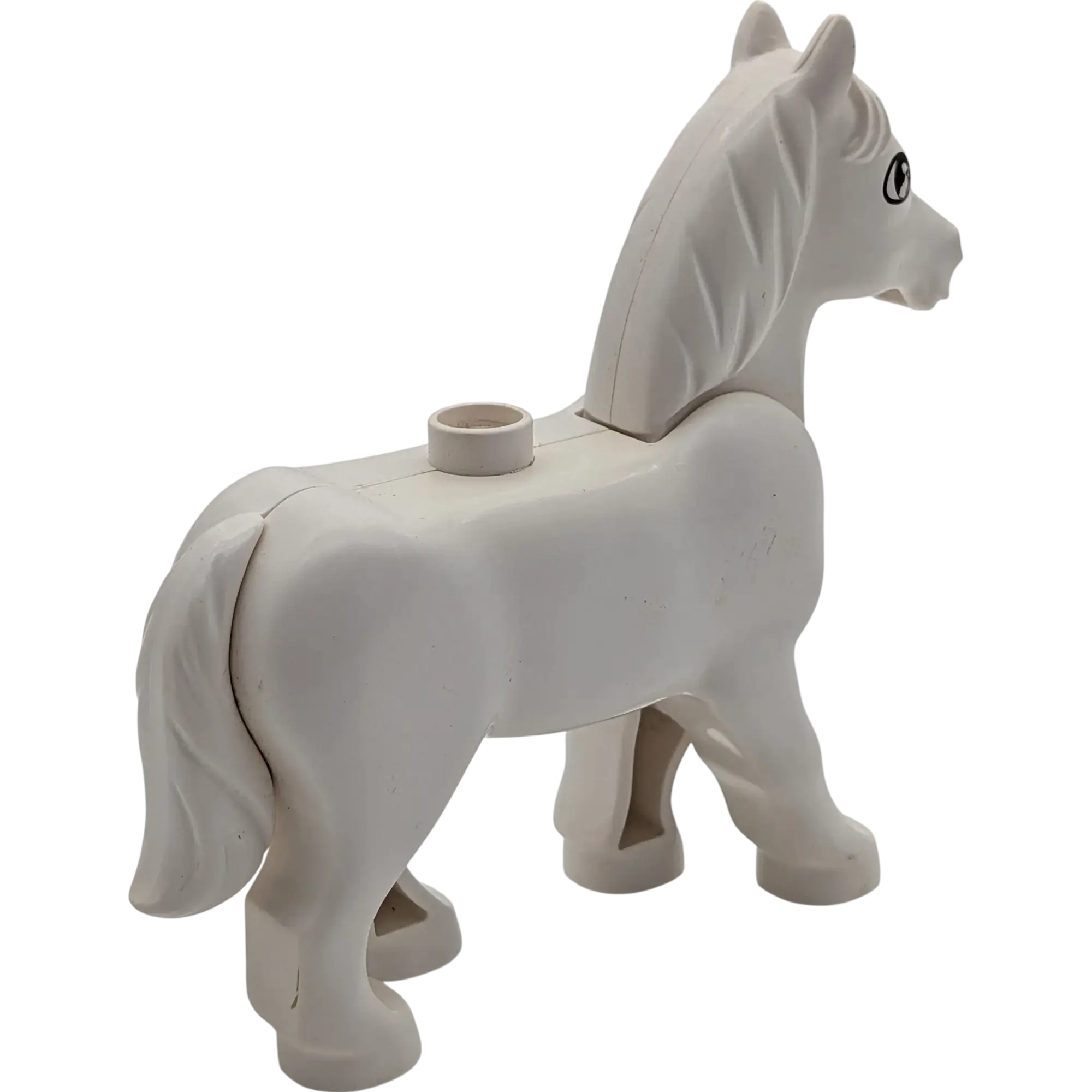 Lego Duplo Pferd weiß mit beweglichem Kopf