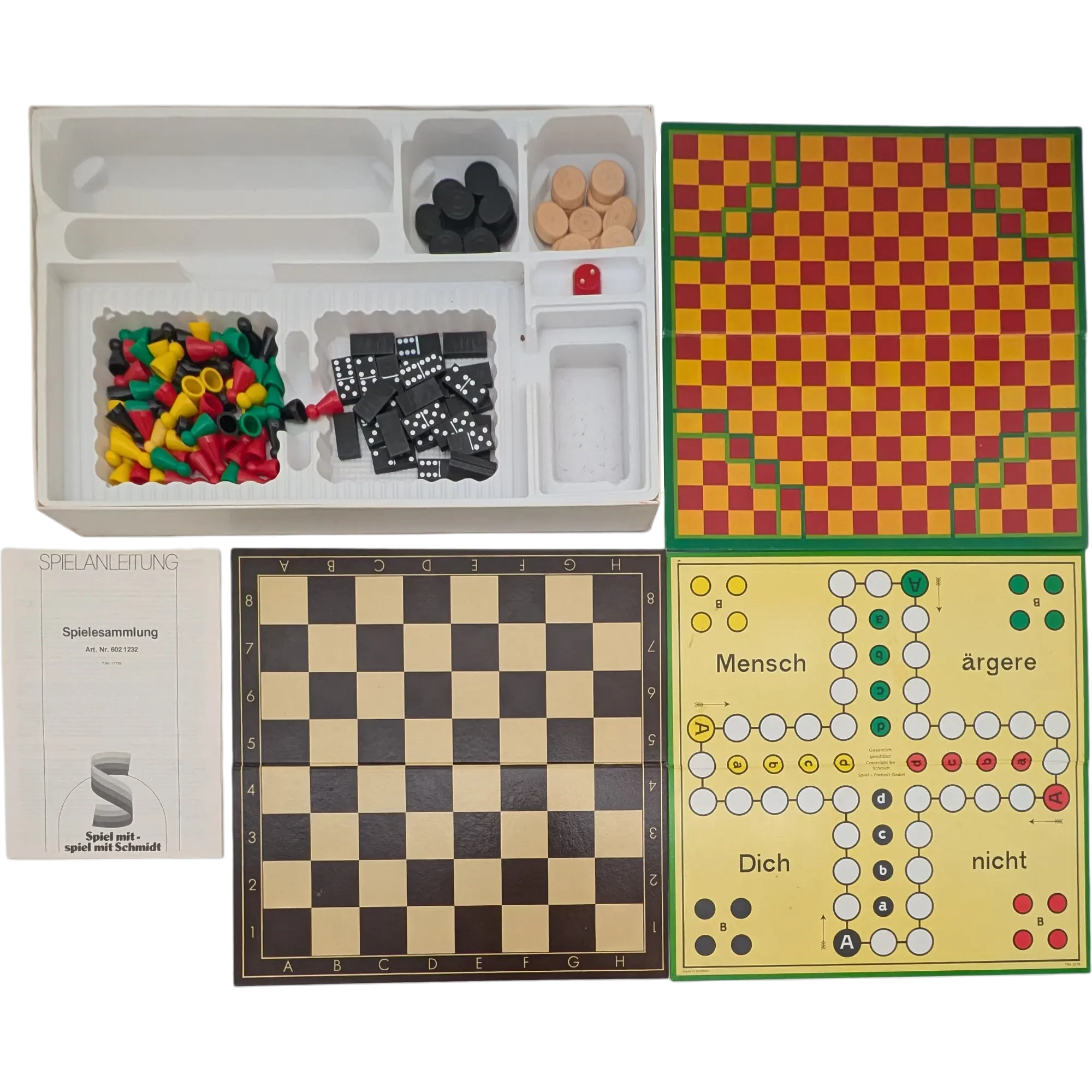 Schmidt Spielesammlung Mensch ärgere dich nicht, Mühle, Dame, Halma, Domino, Ecka, Leiterspiel 6021232