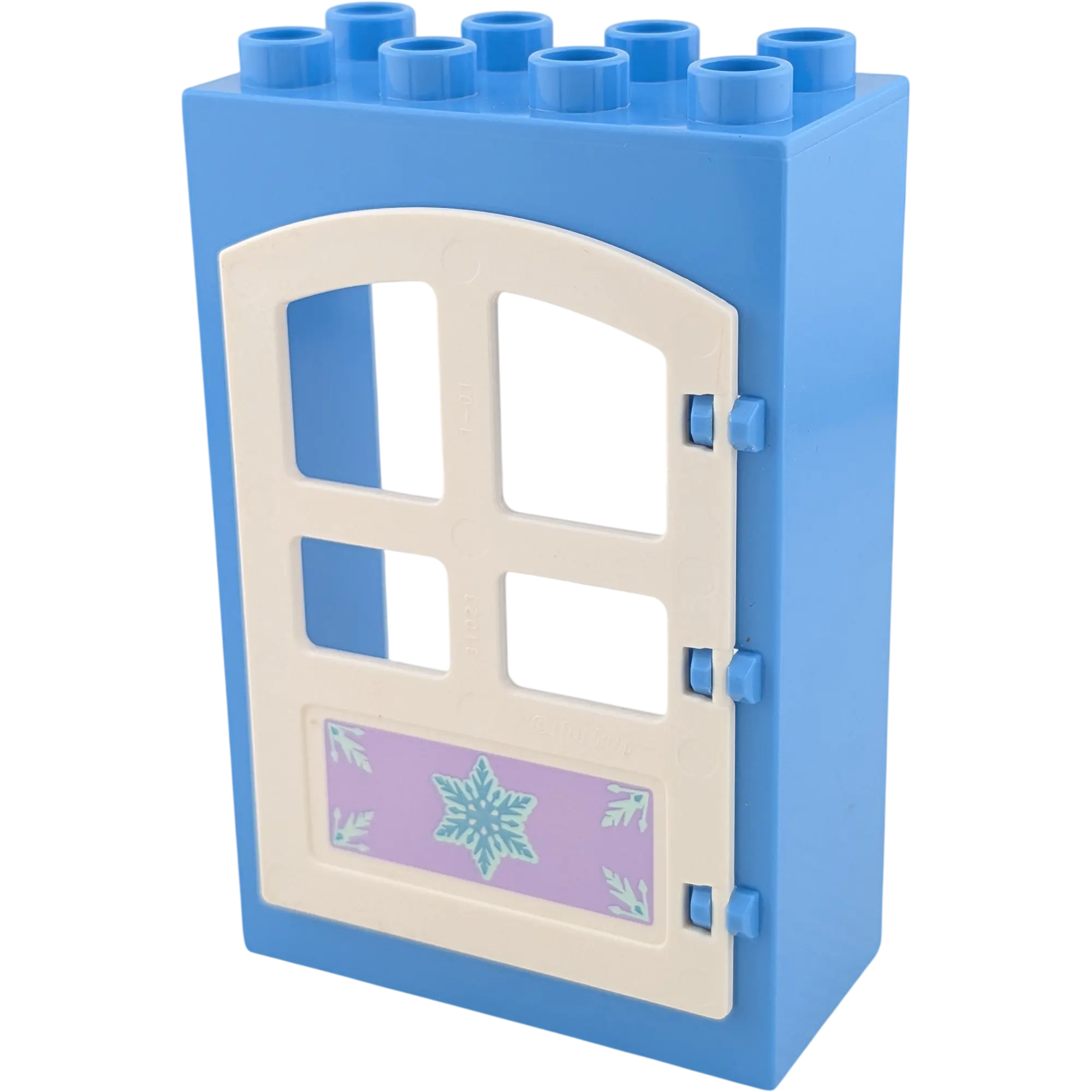 Lego Duplo 2x4 Hauswand Blaugrau mit Tür Weiß Rundbogen und Frozen Stern