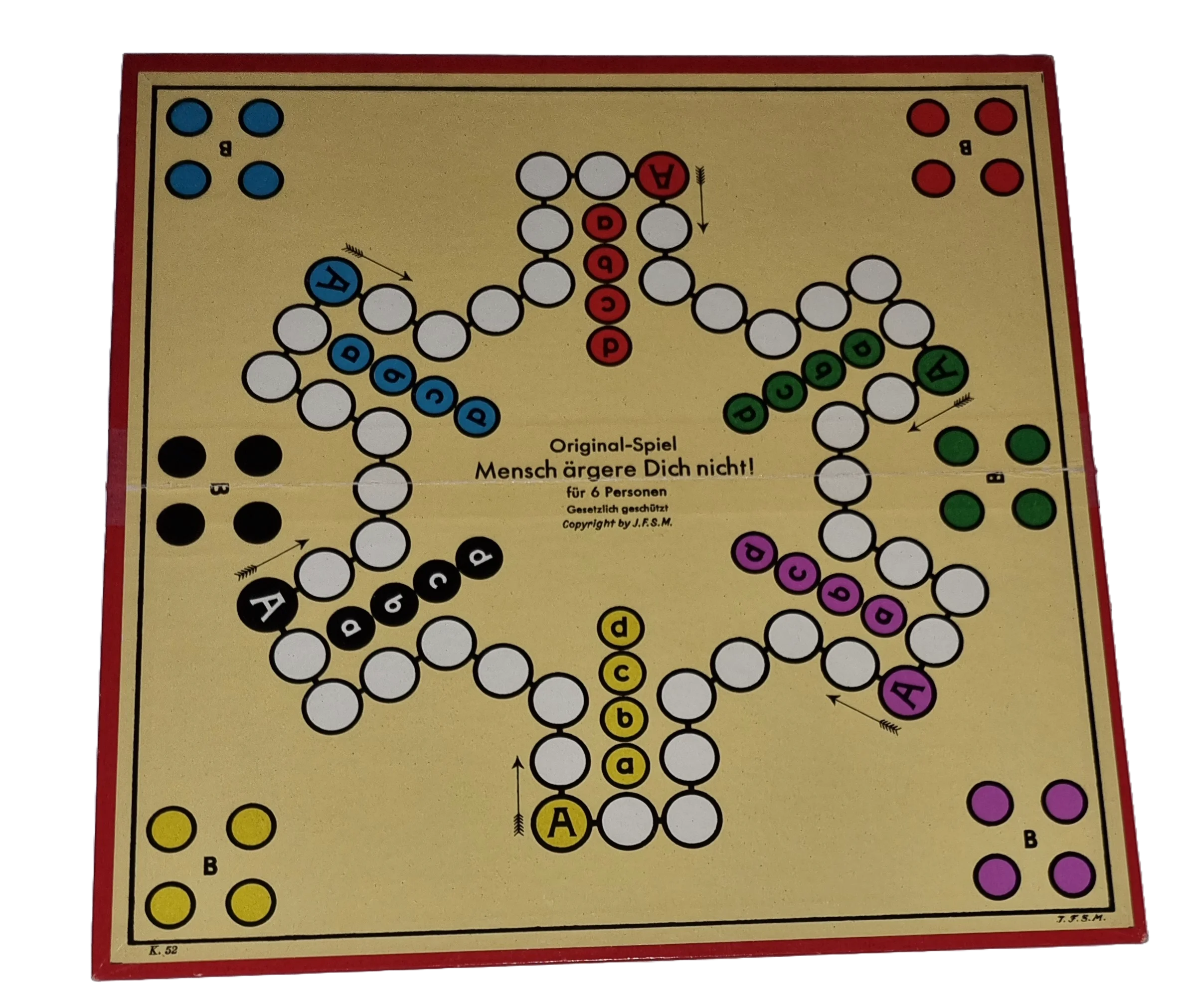 Spielplan Spielbrett Mensch Ärgere dich nicht 2-6 Spieler