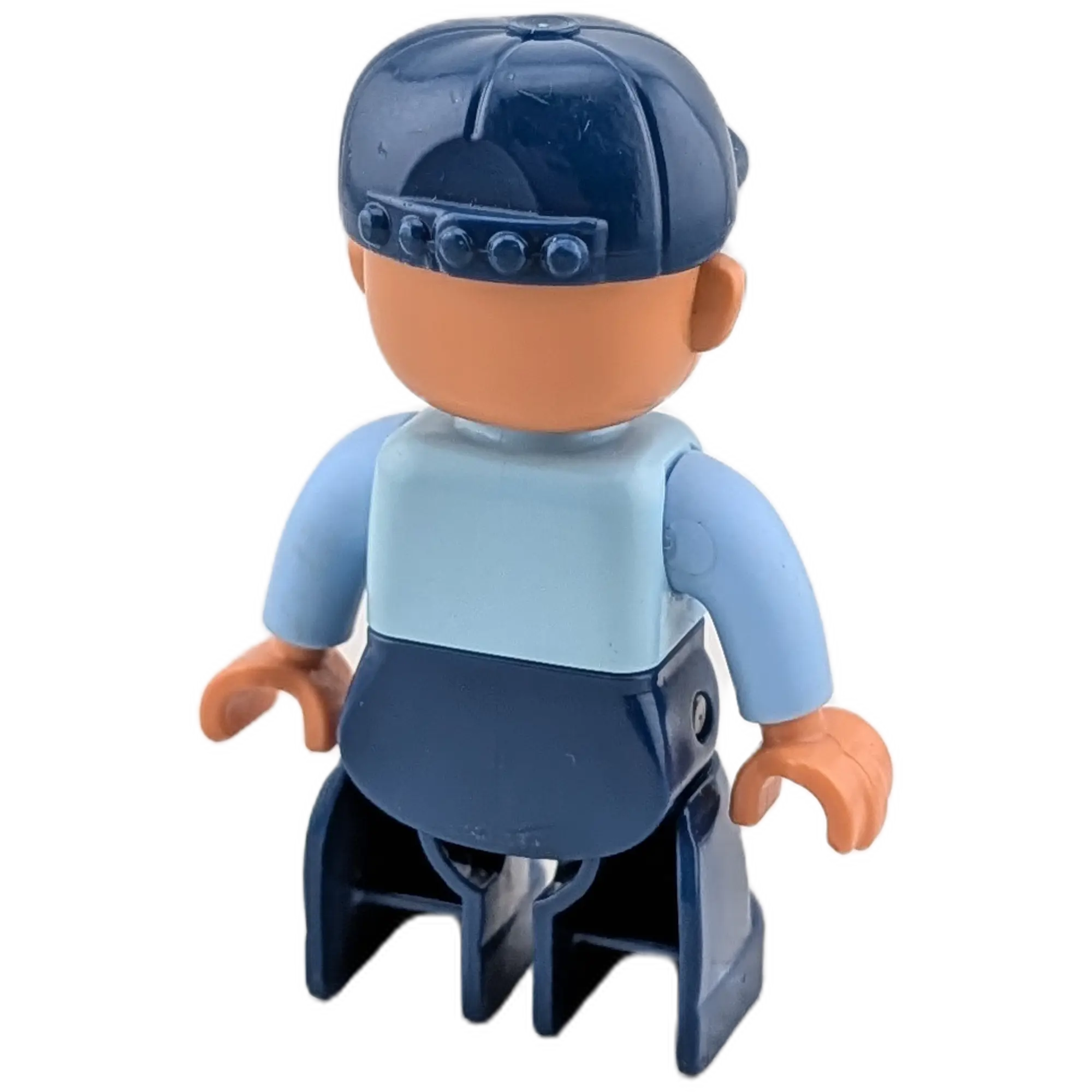 Lego Duplo Mann Polizist Sheriff mit Schusssichererweste und Stern Cape Blau