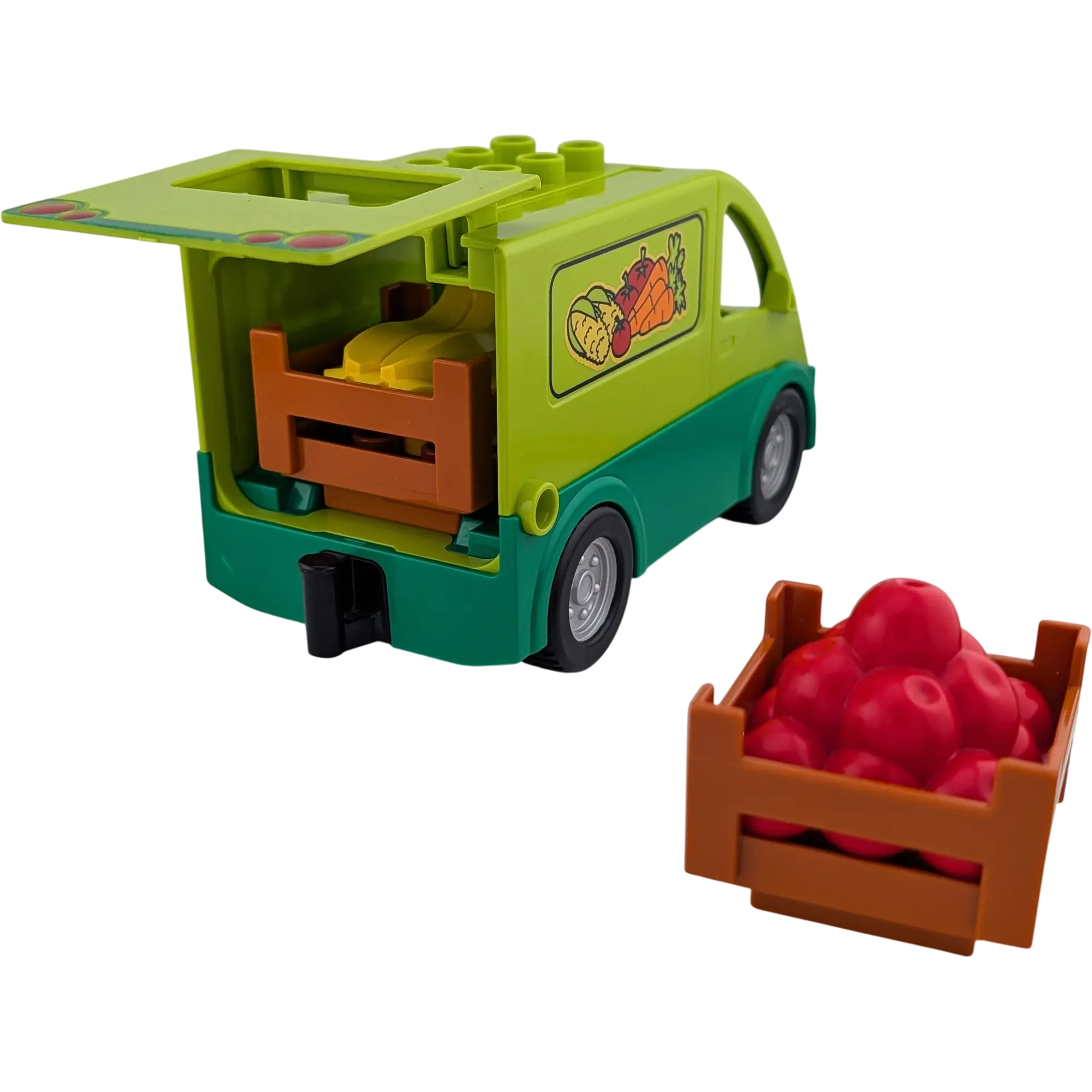Lego Duplo Auto Gemüse Lieferant Lieferwagen Lime mit Obst