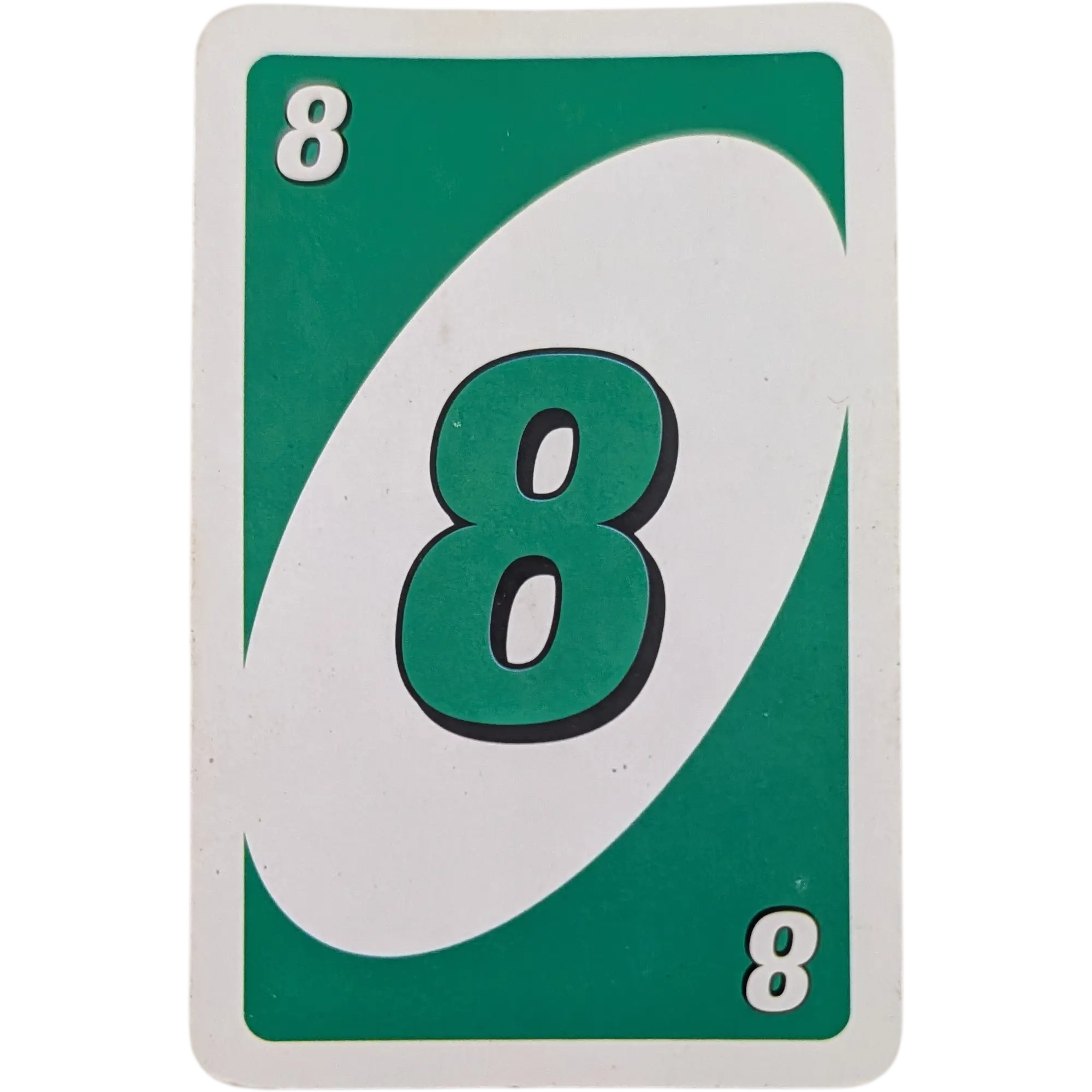Mattel Uno Ersatzkarte Zahl Acht Grün