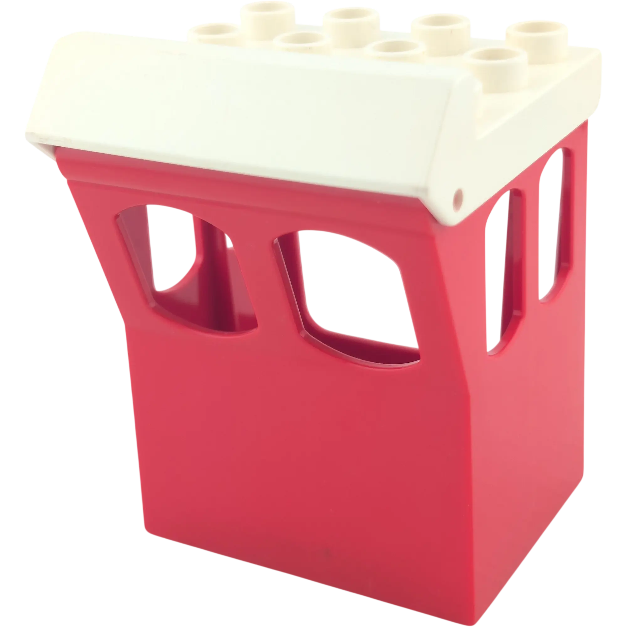 Lego Duplo 2199 Aufsatz Rot Kabine Führerhaus mit Dach Weiß klappbar