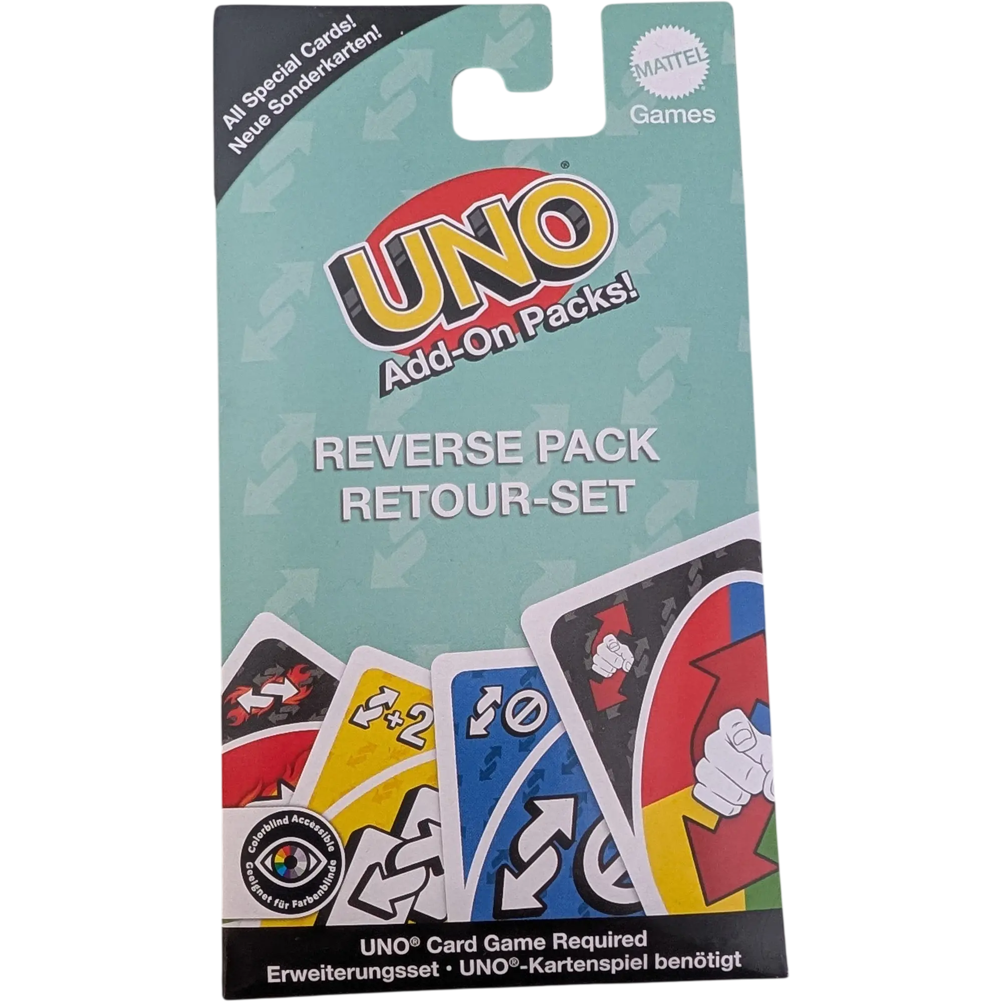 Mattel Uno Add-On Packs! Reverse Pack Retour Set