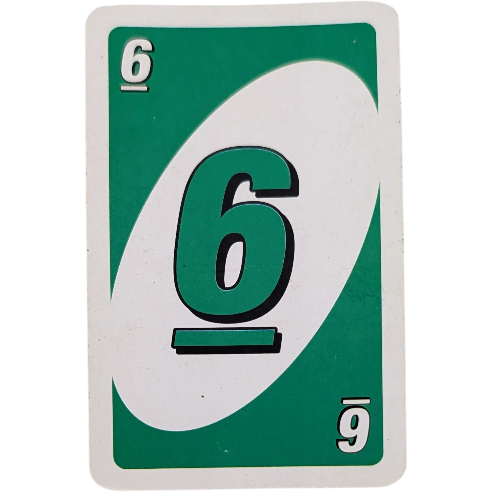 Mattel Uno Ersatzkarte Zahl Sechs Grün