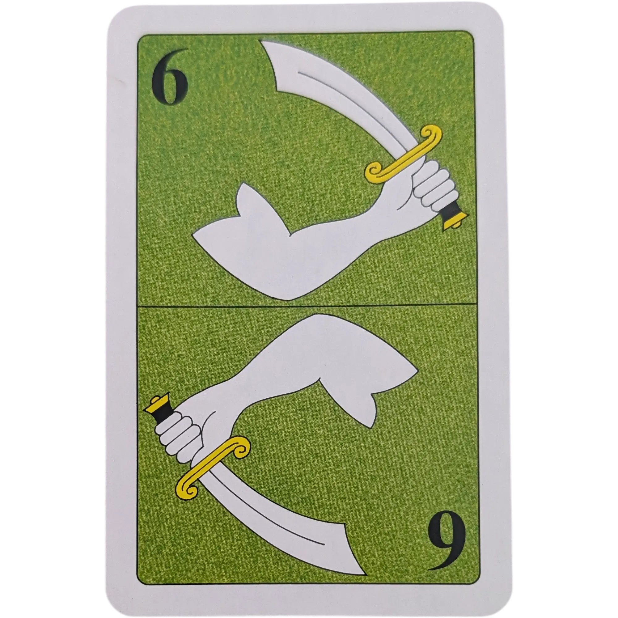 Piratenspiel Ersatzkarte Spielkarten Grüne Karte mit Arm und Säbel