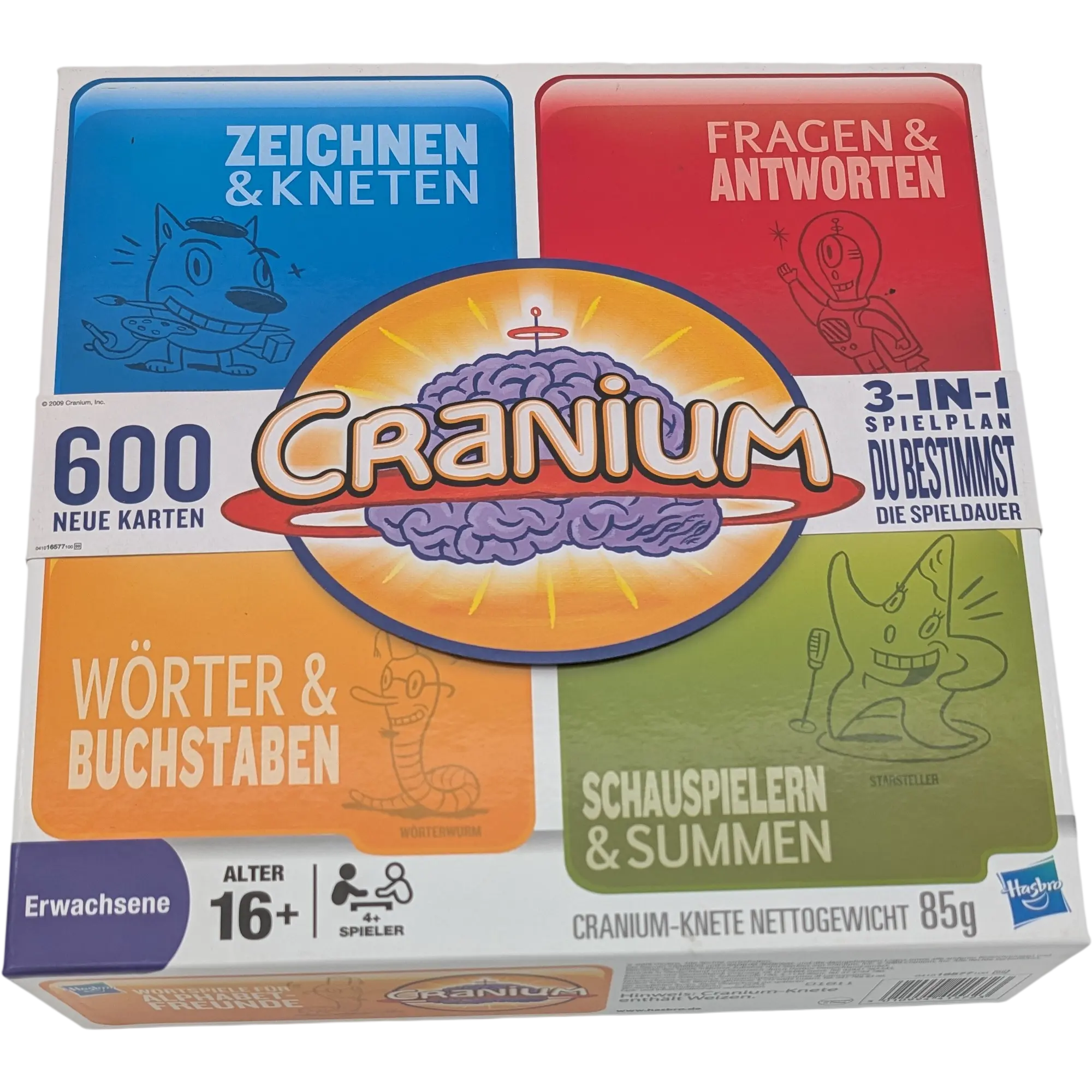 Hasbro Cranium Deutsche Ausgabe 600 Neu Karten 3in1 Spielplan