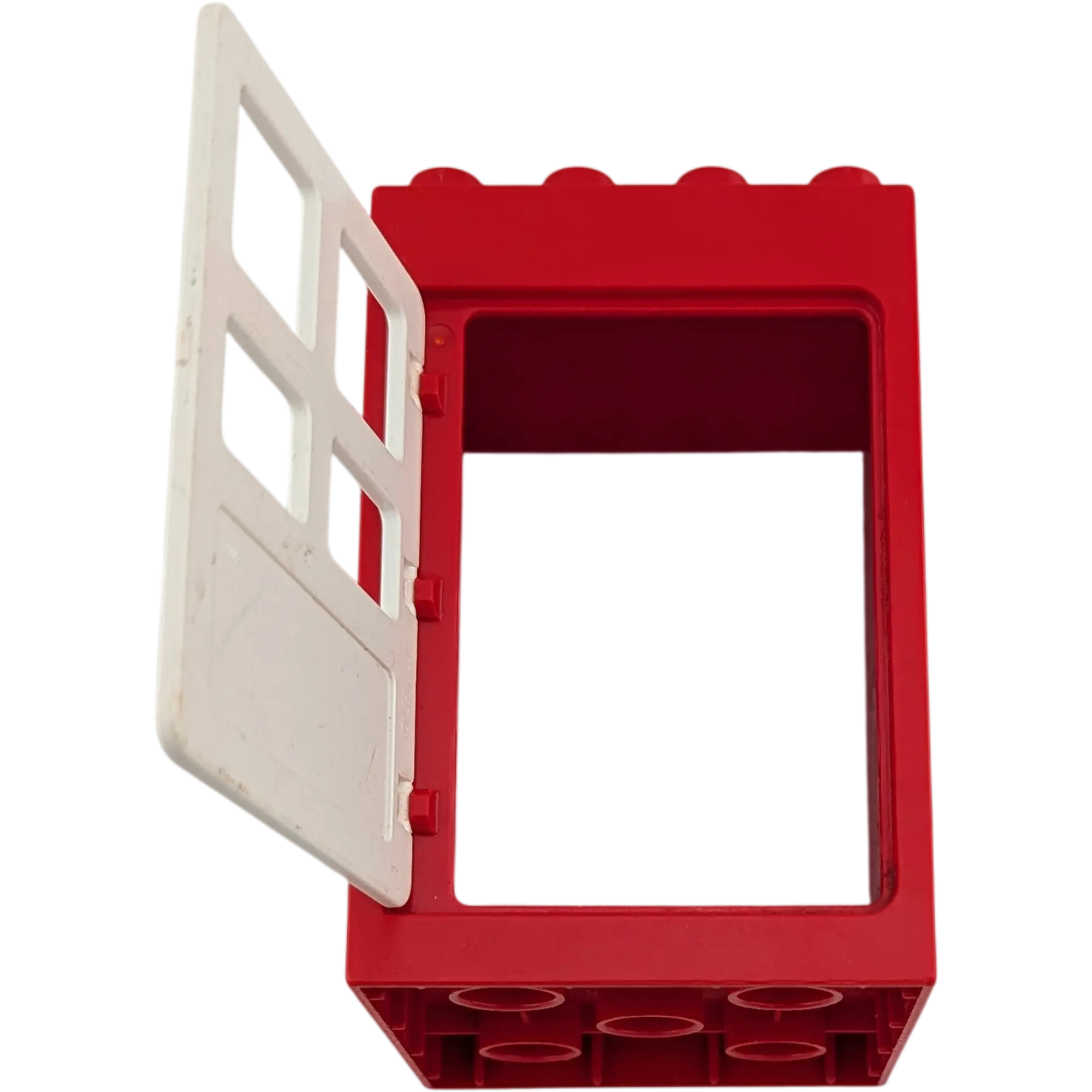 Lego Duplo 4x4 Hauswand mit Tür Rot Weiß 6360