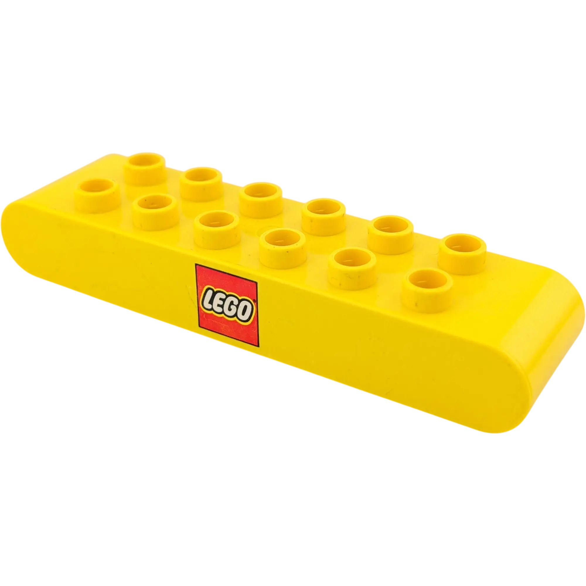 Lego Duplo 2x6 Baustein 4199 Gelb mit der Aufschrift LEGO