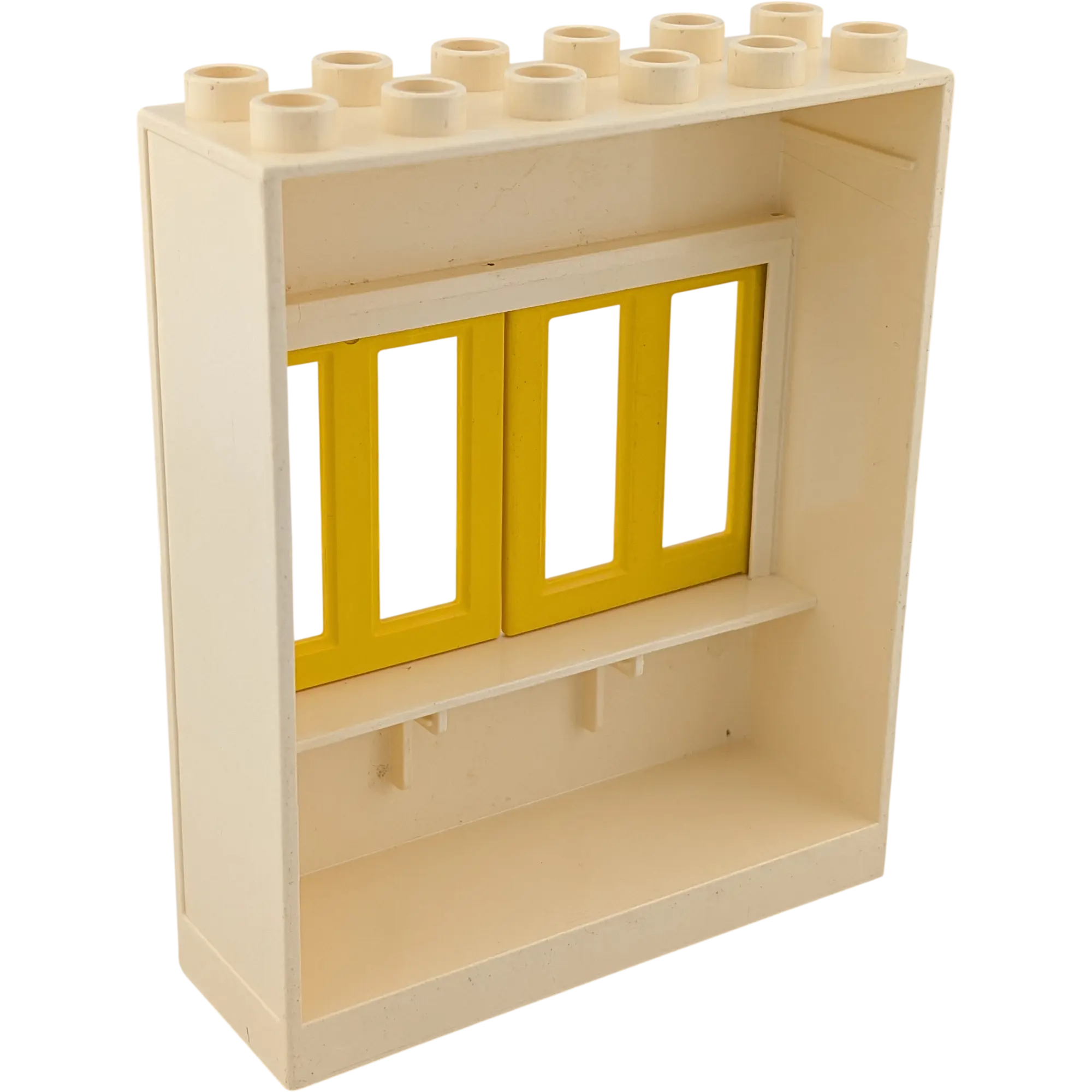 Lego Duplo 6480 Hauswand 2x6 Weiß mit zwei gelben Fenstern