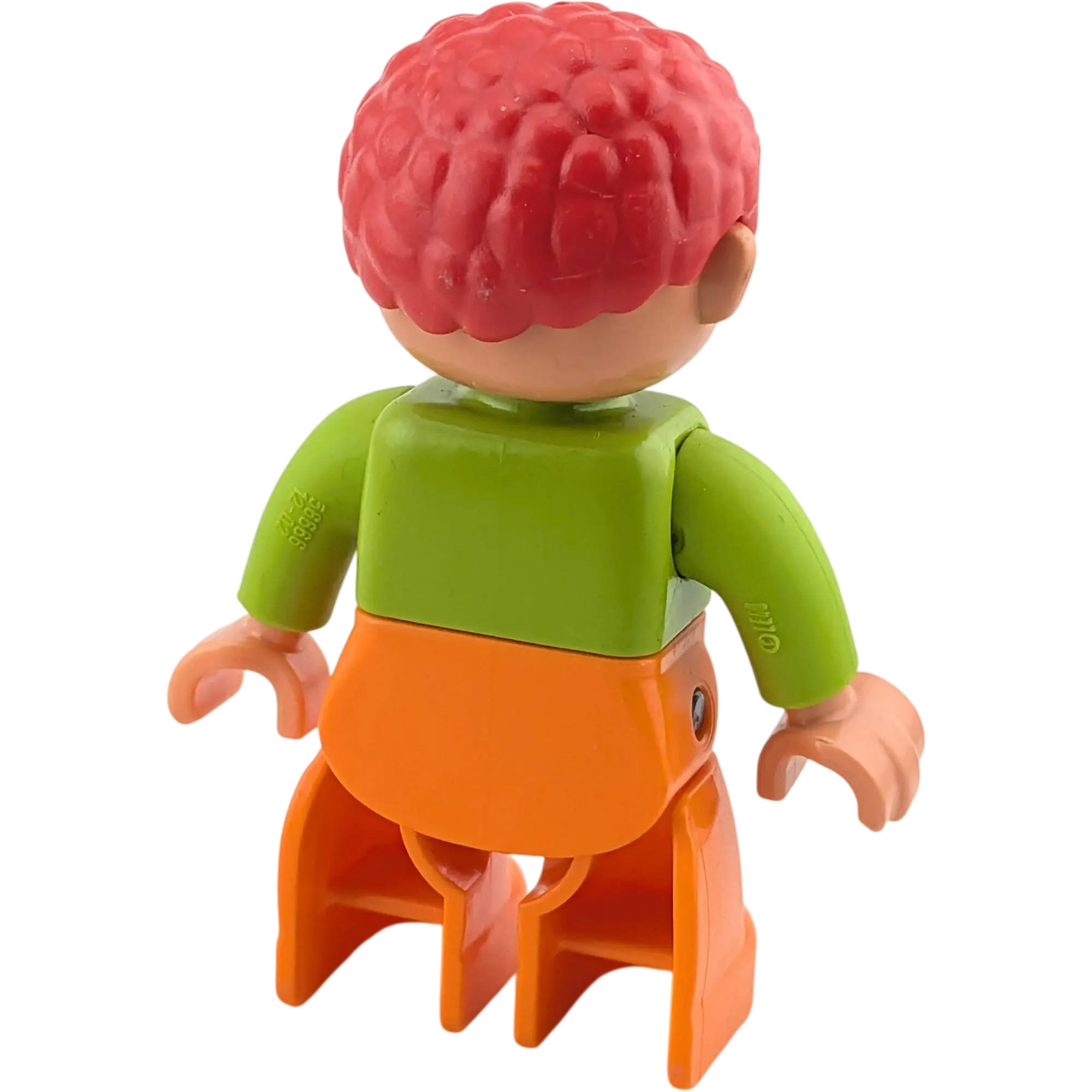 Lego Duplo Figur Clown rote Locken hellgrünes Oberteil mit Blume orange Hose Zirkus, Ansicht 2