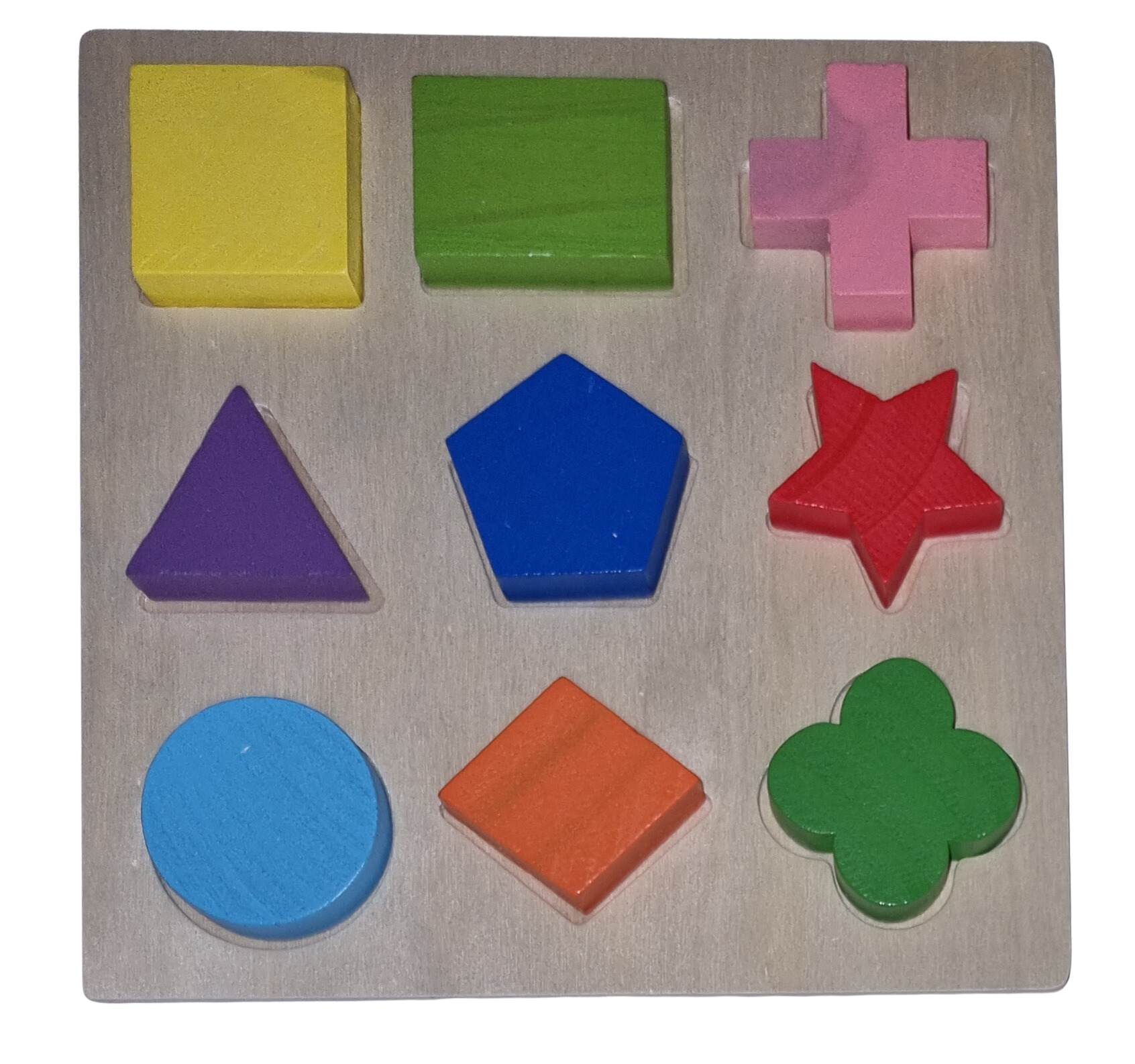 Holzpuzzle 9 Teile Farben und Formen
