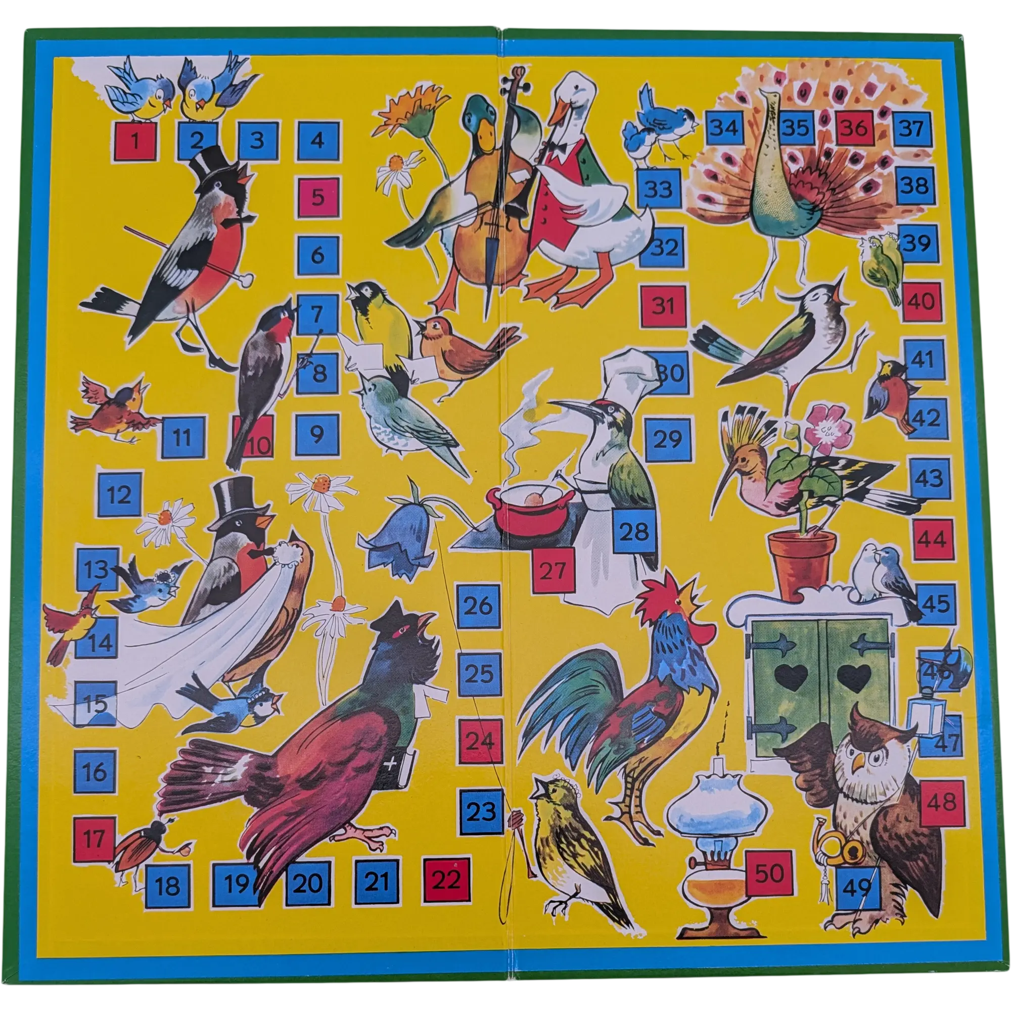 Spielplan Spielbrett Pferderennen Vogelhochzeit