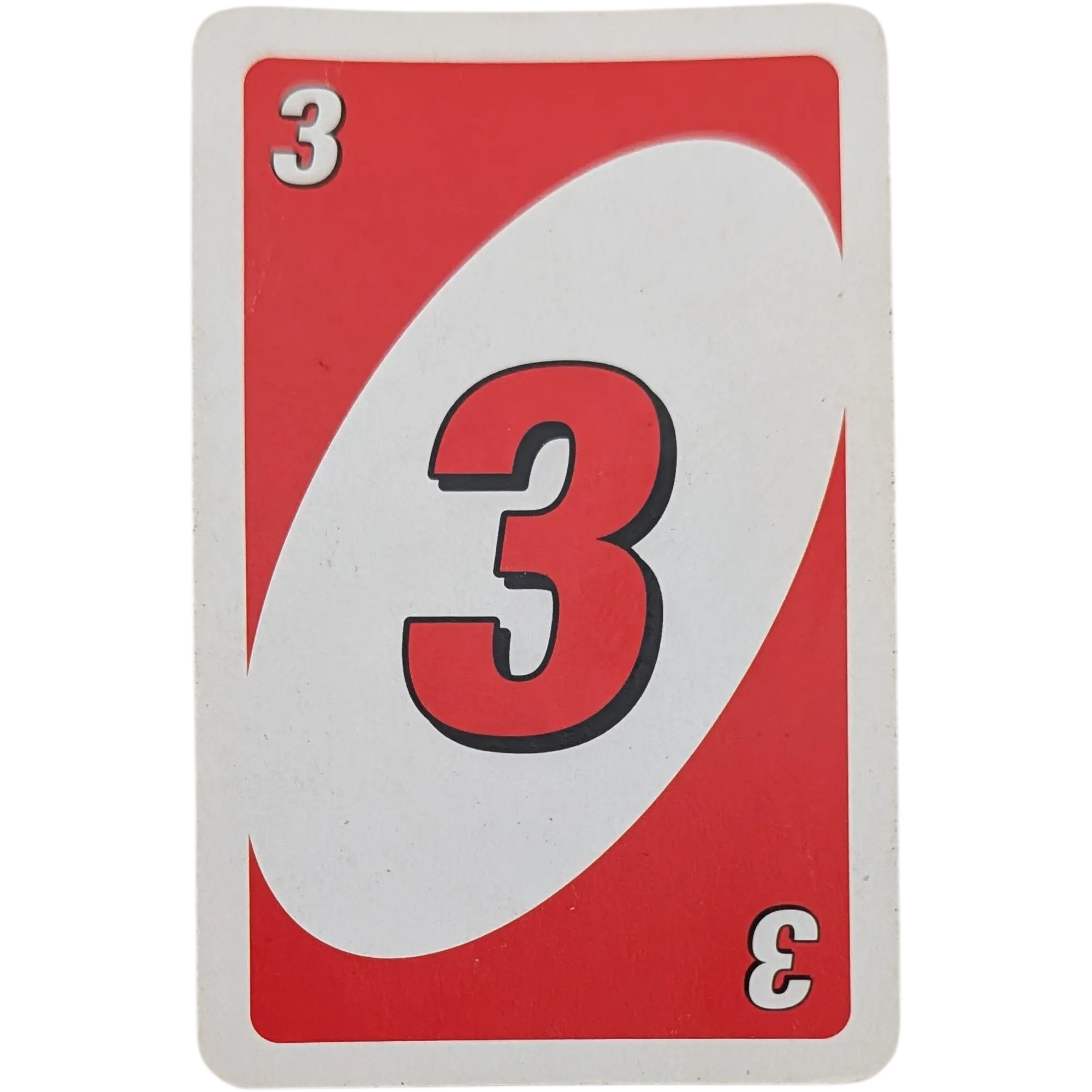 Mattel Uno Ersatzkarte Zahl Drei Rot 