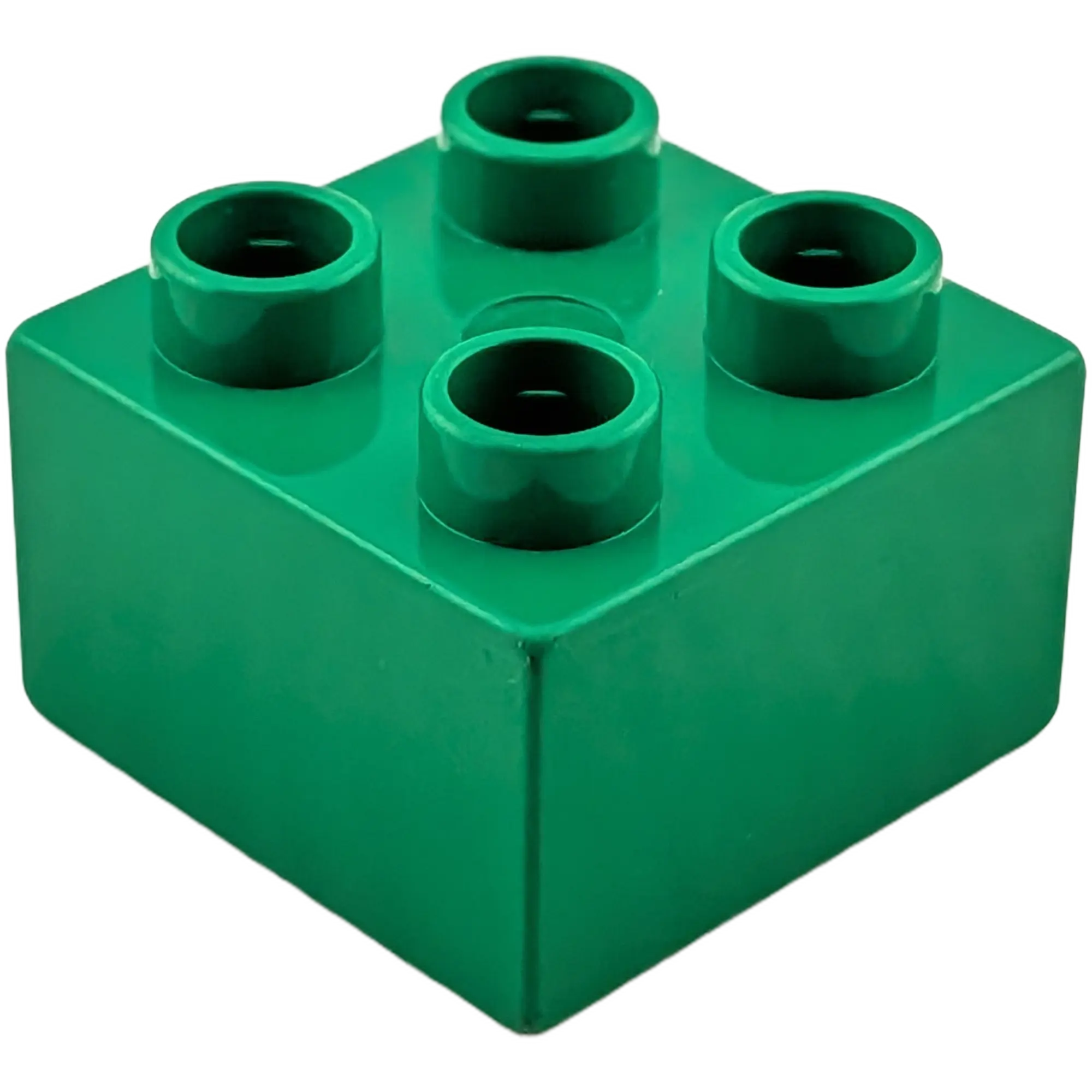 Lego Duplo 2x2 Stein Baustein mit Noppe Pin an einer Seite 3966 Dunkelgrün, Ansicht 2