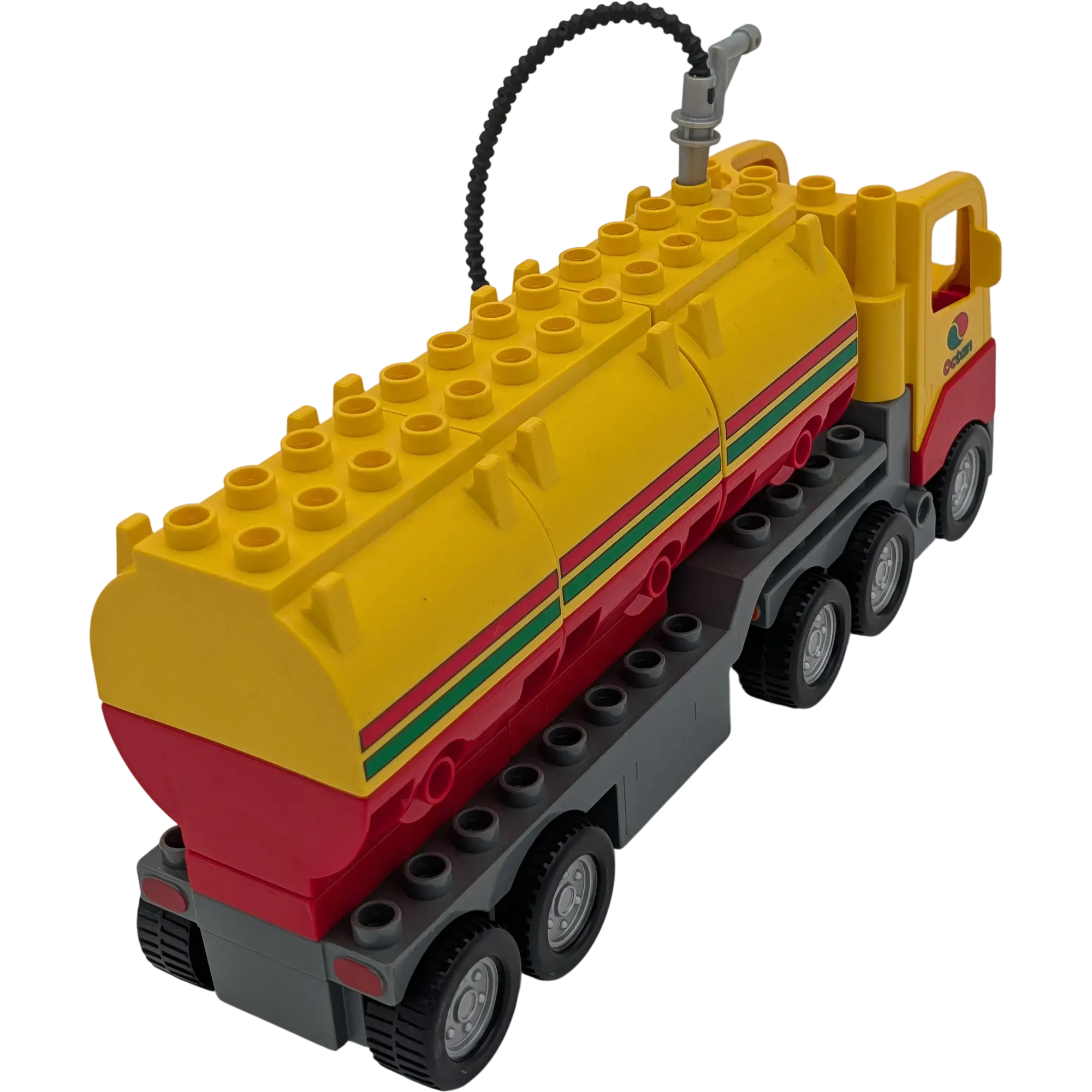 Lego Duplo Lastwagen mit Container Octan LKW Rot Gelb Tanklaster mit Anhänger und drei Container