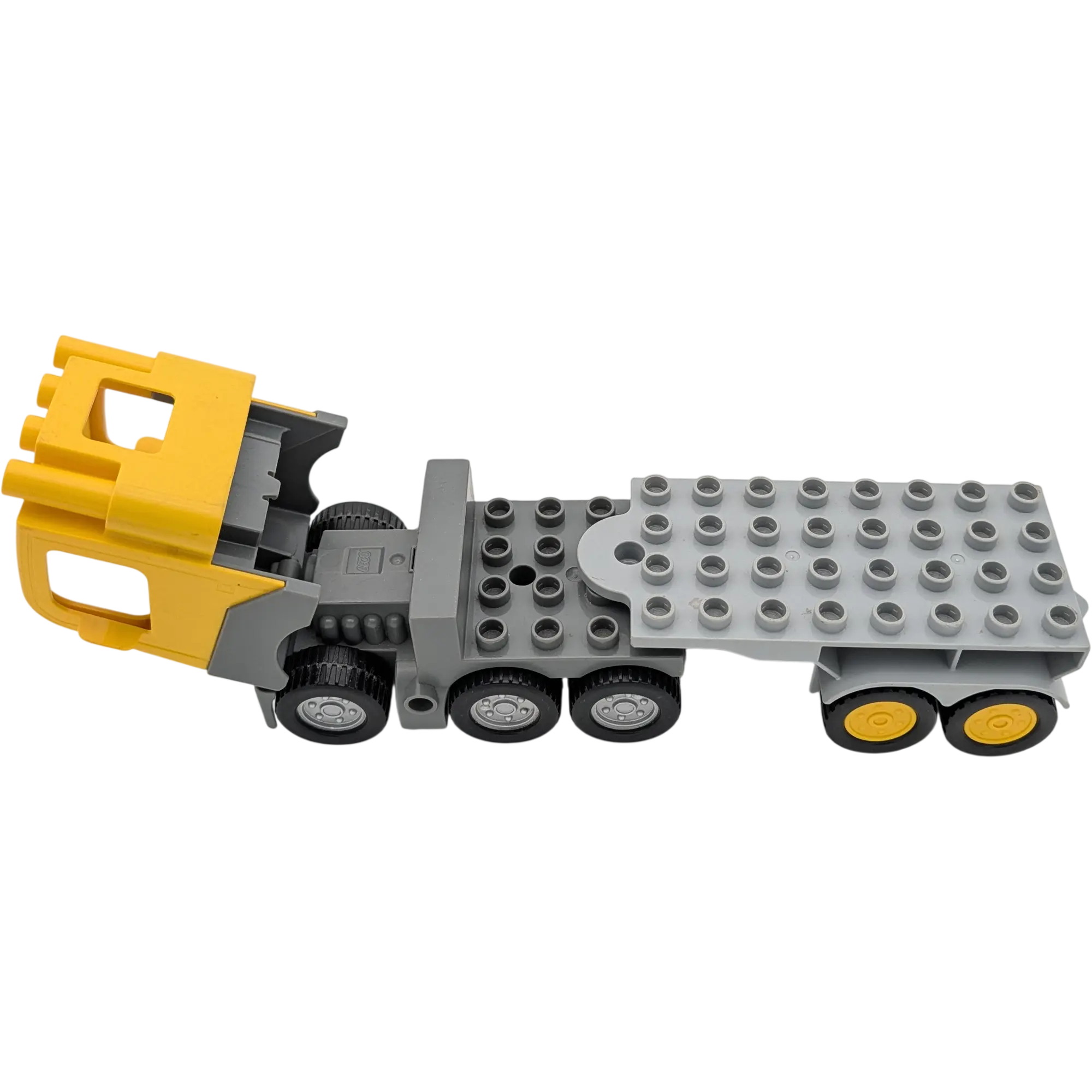Lego Duplo Lastwagen Gelb Führerhaus kippbar mit langem Anhänger