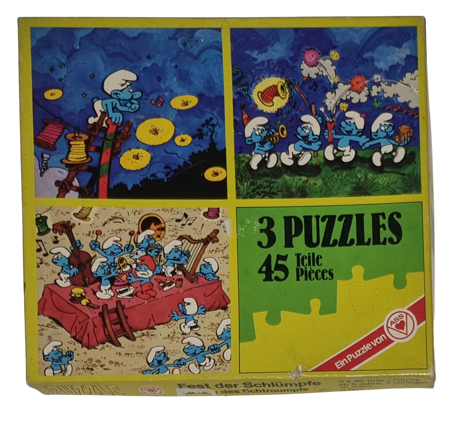 ASS Tiere der Wildnis 3 Puzzle 3 x 45 Teile Fest der Schlümpfe 2228/3