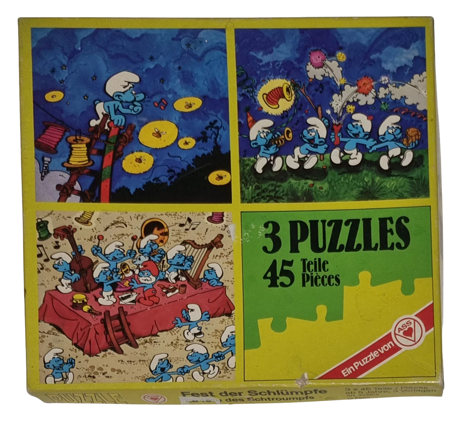 ASS Tiere der Wildnis 3 Puzzle 3 x 45 Teile Fest der Schlümpfe 2228/3 