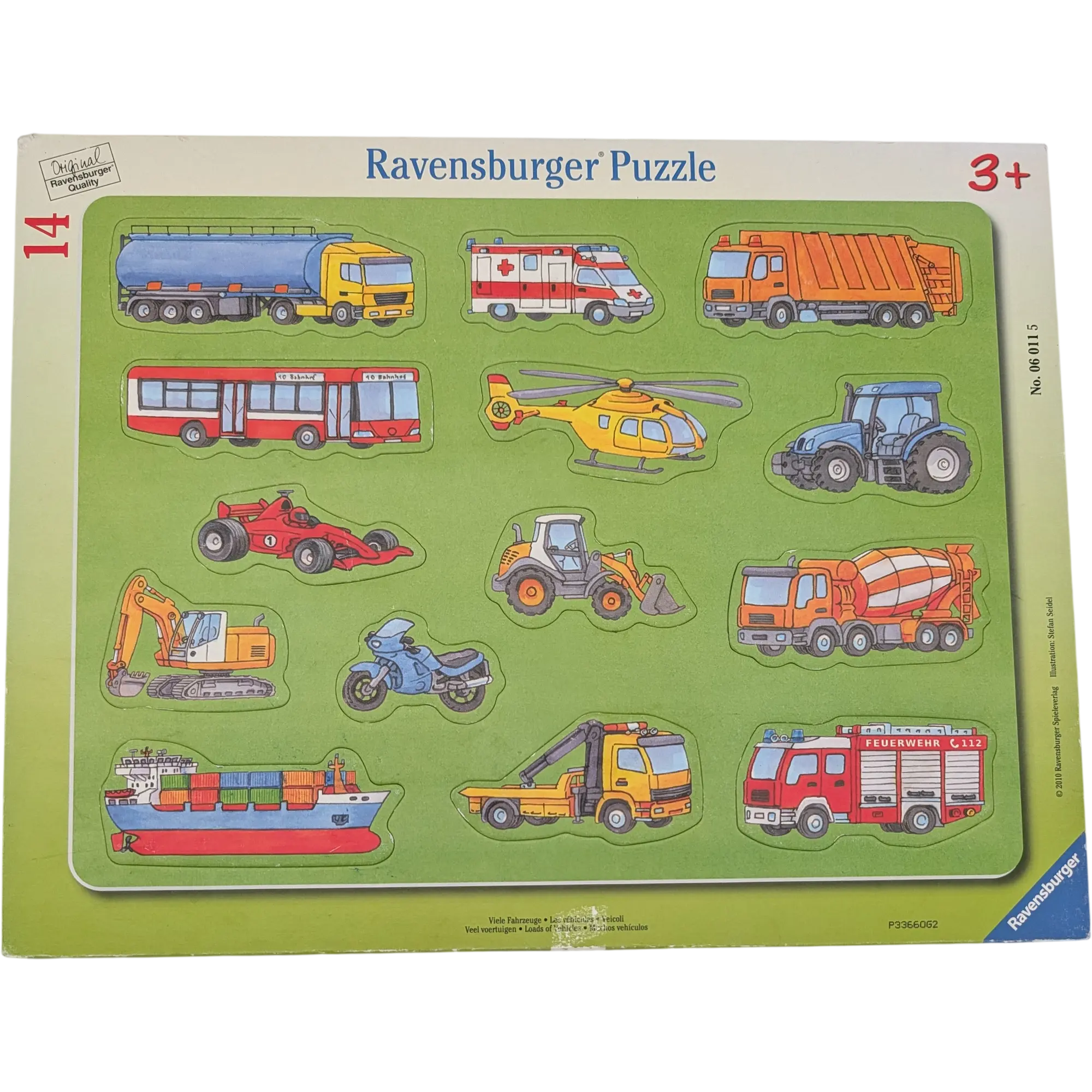 Ravensburger Rahmenpuzzle Grifflochpuzzle 14 Teile Viele Fahrzeuge 060115