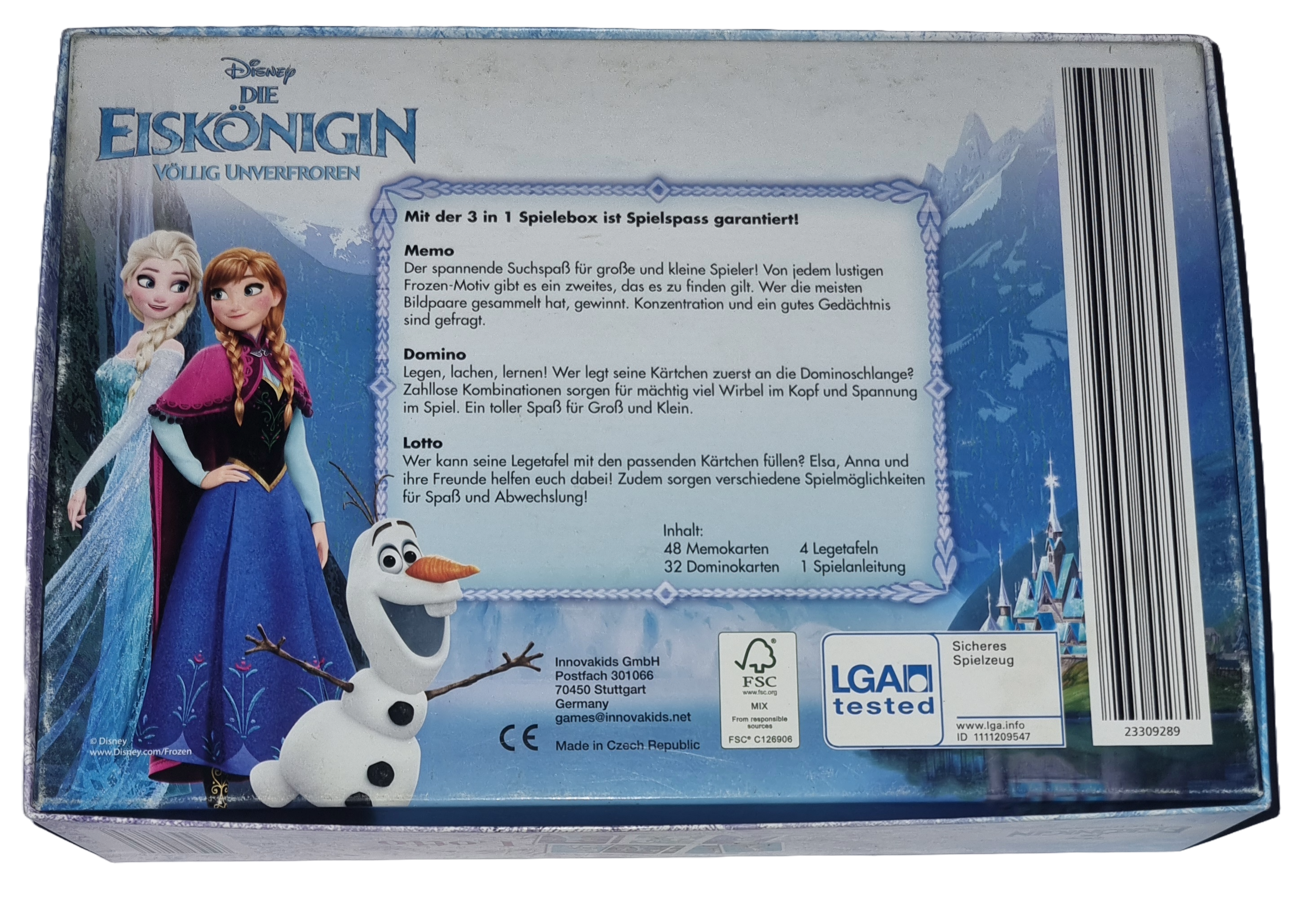 Disney Die Eiskönigin völlig unverfroren Memo Lotto Domino Spielbox 3in1