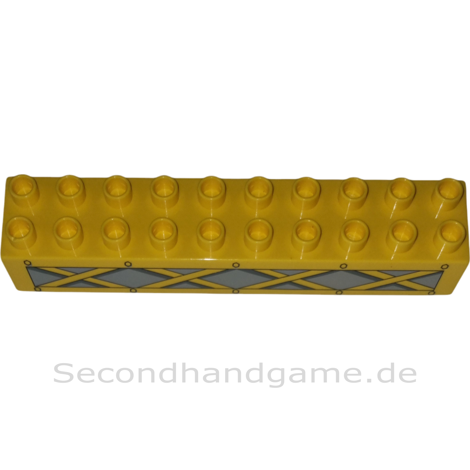 Lego Duplo 2x10 Stein 2291 Gelb mit Aufdruck Gerüst