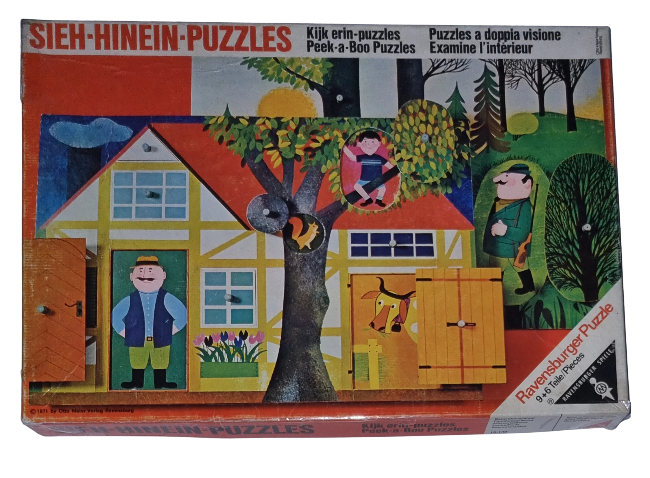 Ravensburger Sieh-hinein-Puzzles 9+6 Teile 15140 Bauernhaus/Wald